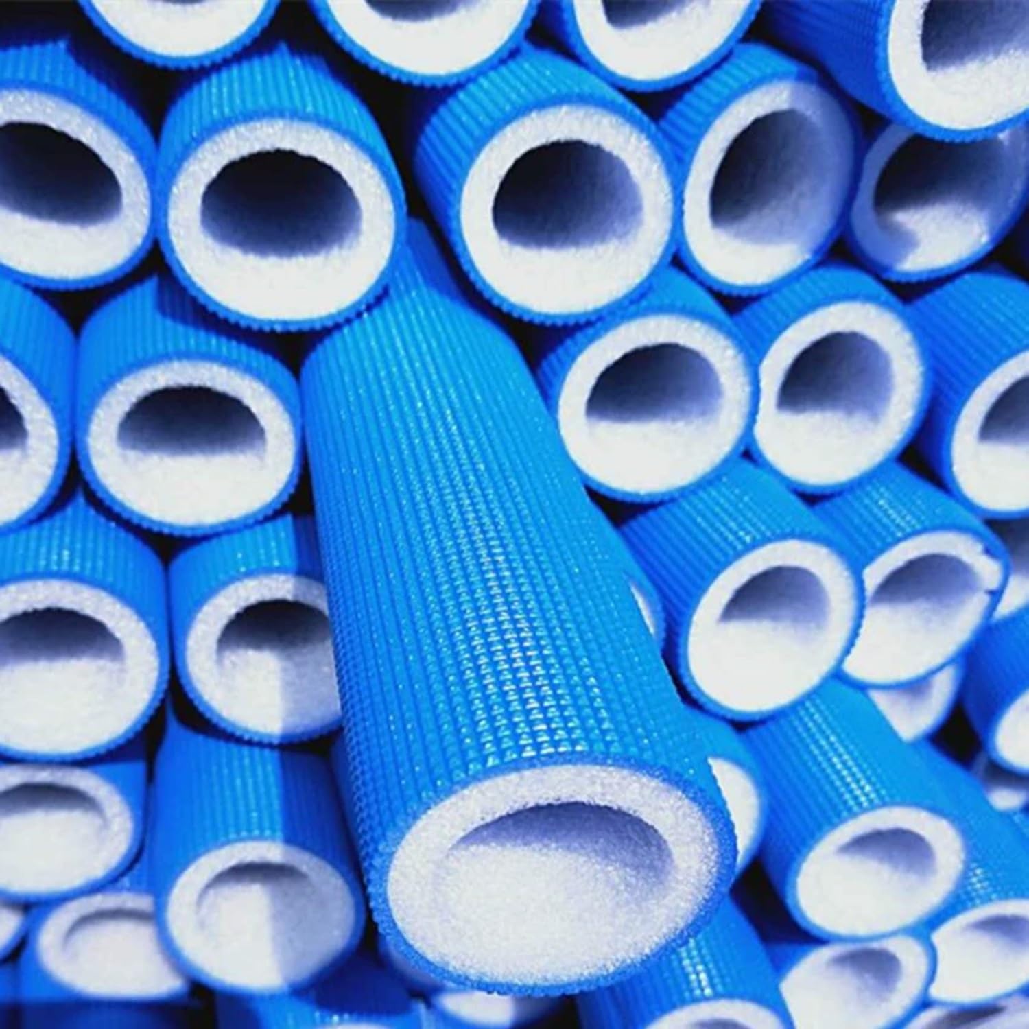 Foam Tube Insulation Pipe Insulation Foam Tubing Elastomeric Polyethylene Foam Pipe Covers ID 5/8" 3/4" 1" 1-1/4" for Tubing Outdoor Water Hot or Cold Pipes(Blue,ID:16mm x TH:7mm)