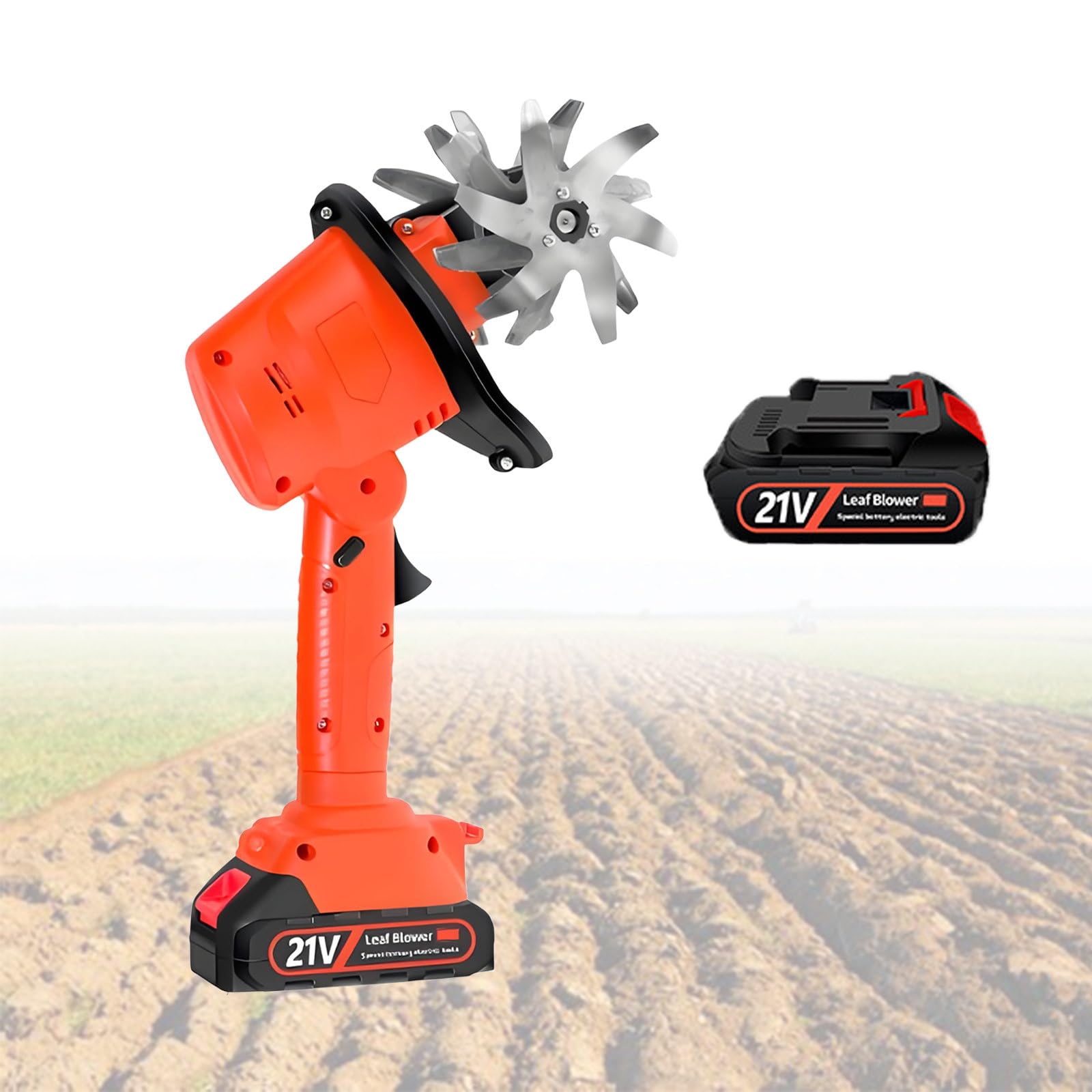 Motocoltivatore Elettrico Senza Fili, Micro Motocoltivatore Portatile, Profondità Di Lavoro Di 10 Cm, Mini Motocoltivatore, Motozappa Per L'Agricoltura,Electrictiller-1battery