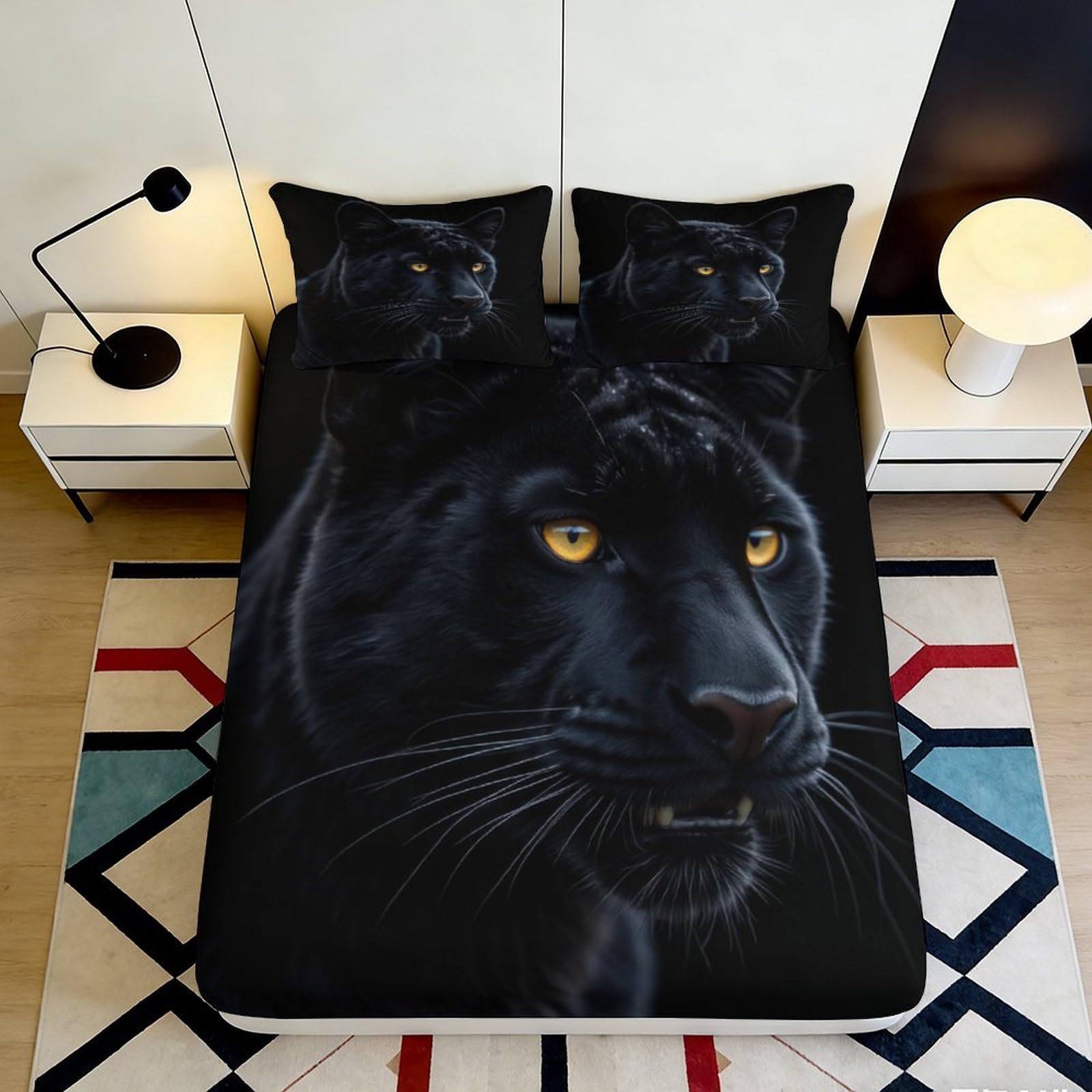 Jqzkxnhpbr Style-8 3D Printed Black Panther Fitted Sheet Microfiber Soft Bed Cover For Adults Teens Bedroom Decor Protection 90X200x25cm