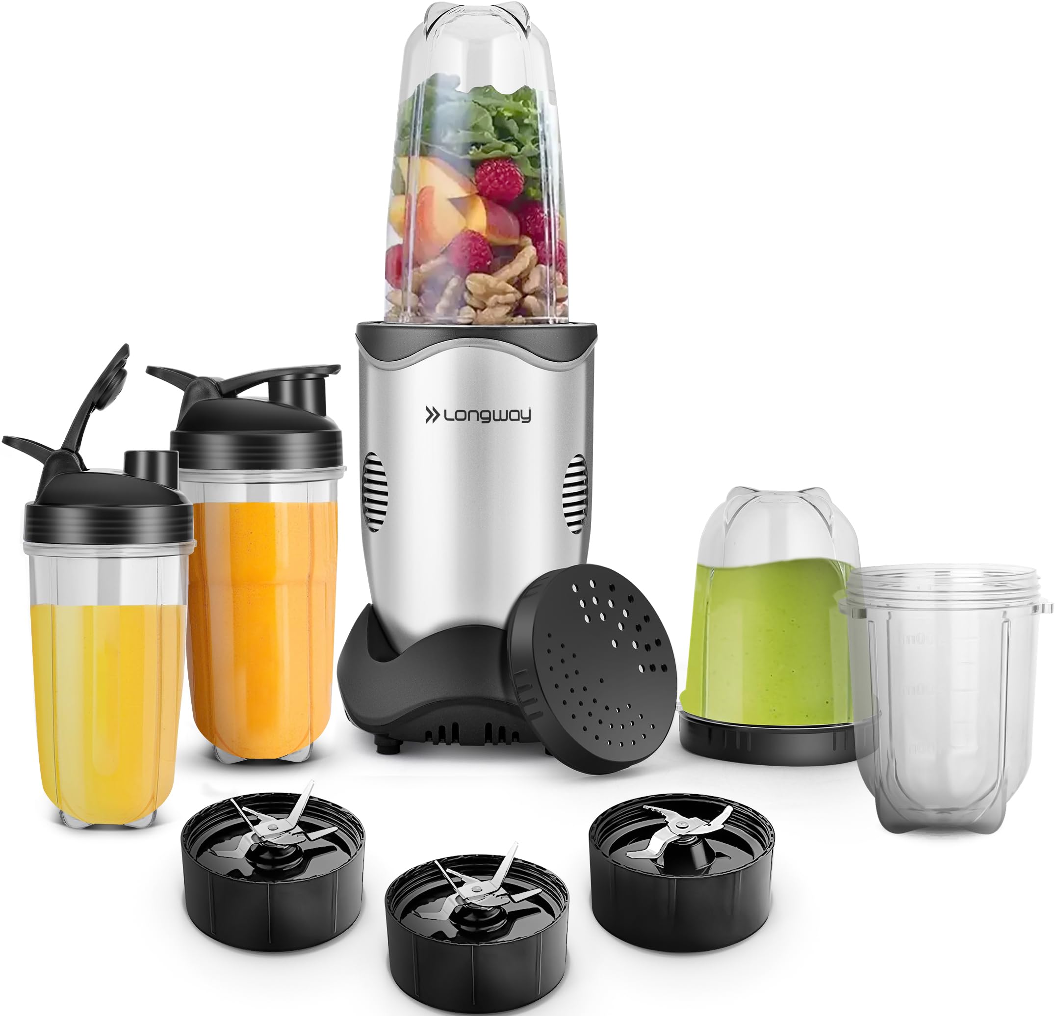 Longway Nutri Power 600 W Mixer Grinder & Nutri Blender With Stainless Steel Blades & ABS Plastic Body | 22000 RPM | 3 Years Warranty (5 Jars, Silver) (B0D47LN8XM) Amazon Price History, Amazon Price Tracker