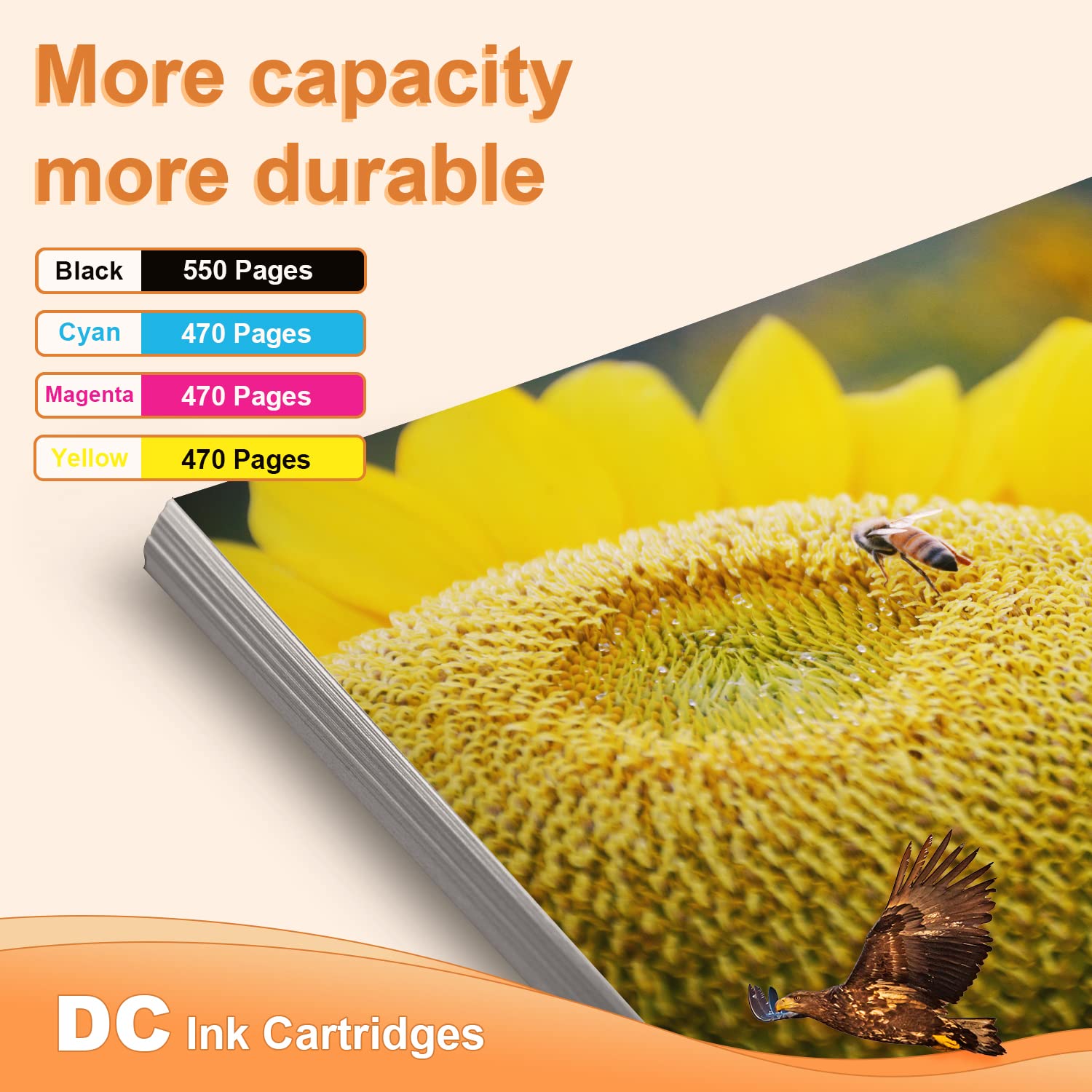 D&C 5X kartridże do drukarki kompatybilne z Epson 503XL 503 XL do Epson Expression Home XP-5200 XP-5205 XP5200 XP5205, Workforce WF-2960 WF-2965 WF2960 WF2965 WF-2960DWF WF-2965DWF