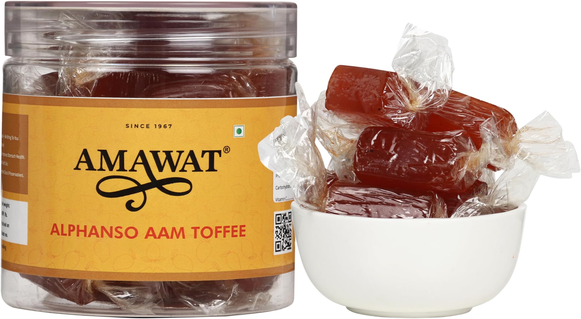 AMAWAT Alphonso Aam Papad Toffee 200gm | Premium Dried Aam Papad Candy | Sweet Mango Toffee | Healthy Fruits Snack (200gm)