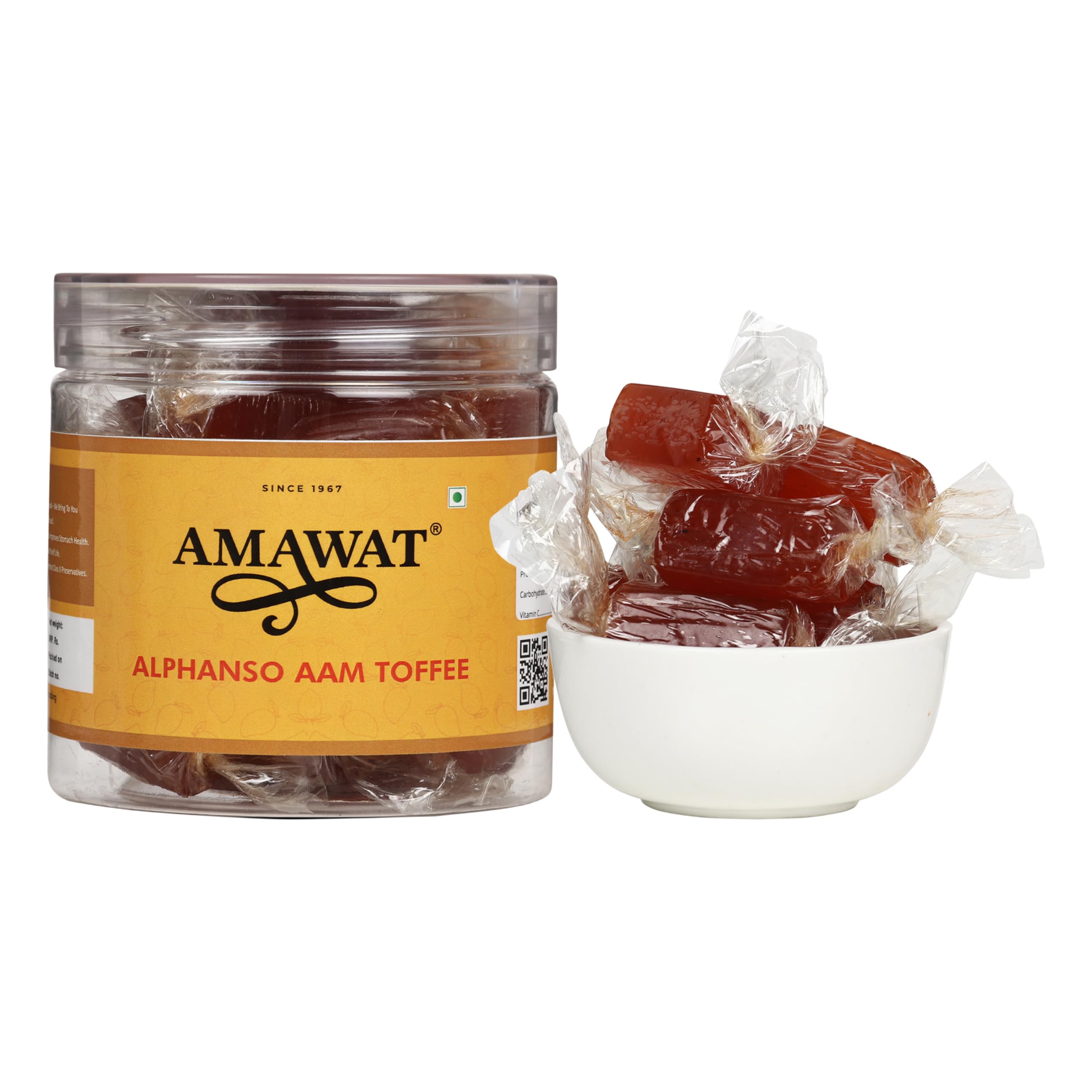 AMAWAT Alphonso Aam Papad Toffee 200gm | Premium Dried Aam Papad Candy | Sweet Mango Toffee | Healthy Fruits Snack (200gm)