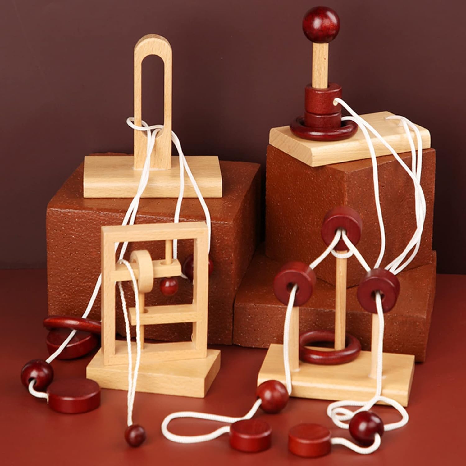 Brain Teaser Game - Threading Rope Loop Puzzle - Luban Lock - Gifts for Teens&Kid