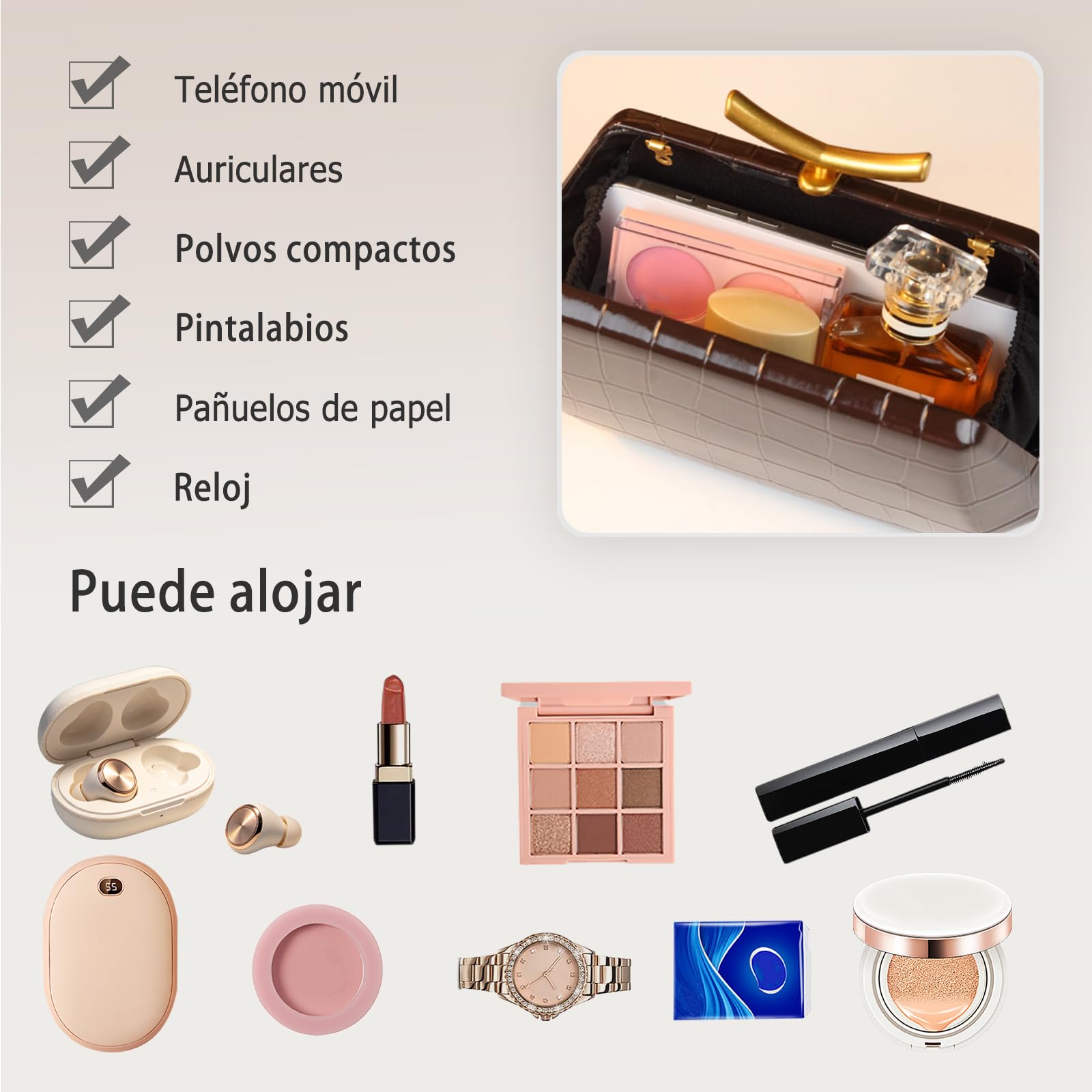Bolsa de Noche con Textura de Cocodrilo para Mujer Cuero PU Clutch Bolso de Boda Bolso de Fiesta Elegante Bolso de Hombro Bandolera con Cadena Desmontable para Banquete Fiesta Cocteles