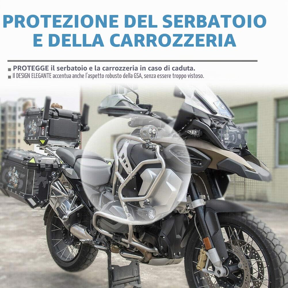 Protezioni laterali per serbatoio in acciaio inossidabile per moto Highway Crash Bar Prolunga per protezione motore per R1250GS Adventure R 1250 GS R 1250GS ADV 2018 2019 2020 2021 2022 2023