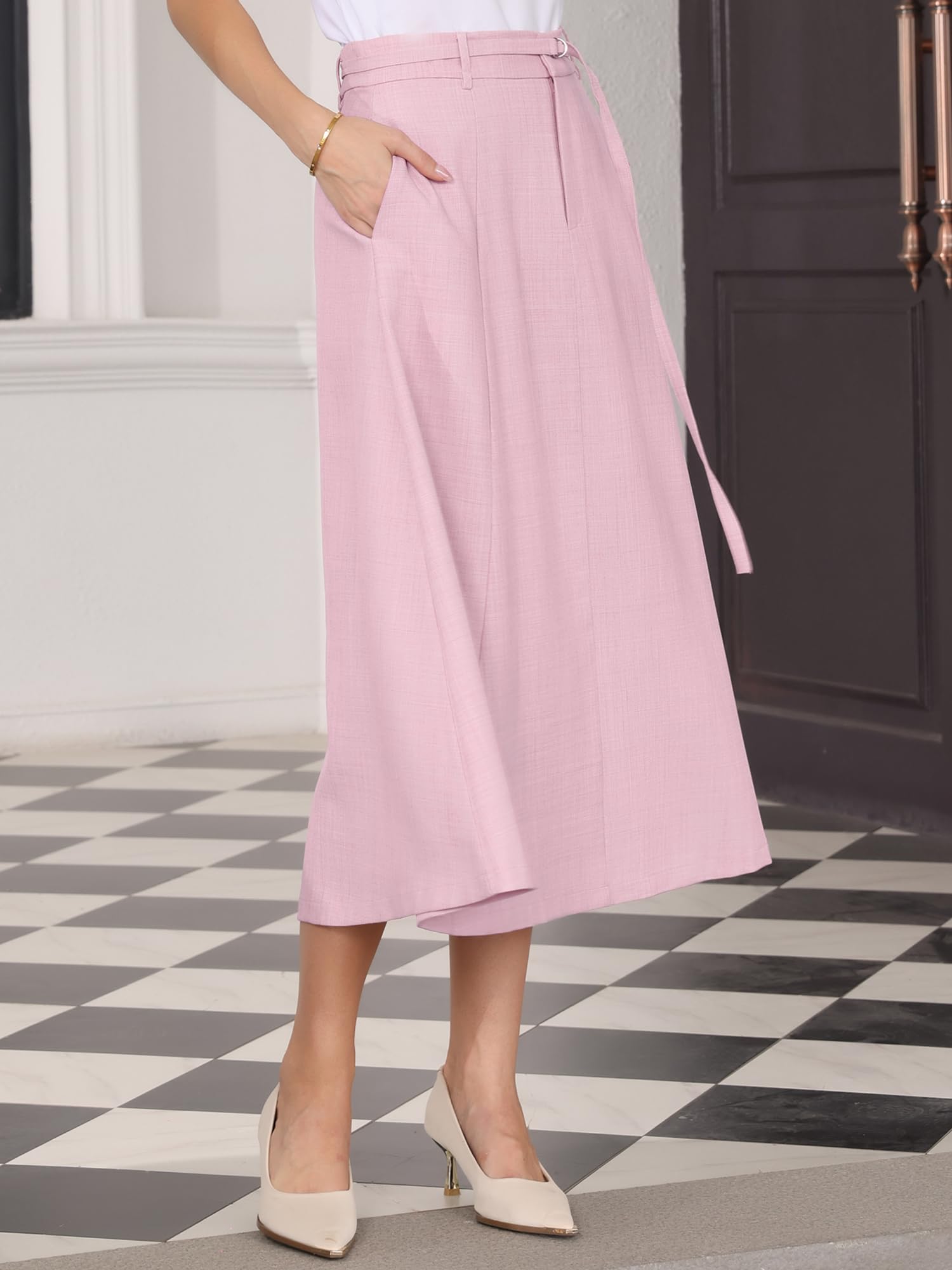 Hobemty Donna Gonna a Linea a con Tasche Vita Alta Elastica Maxi