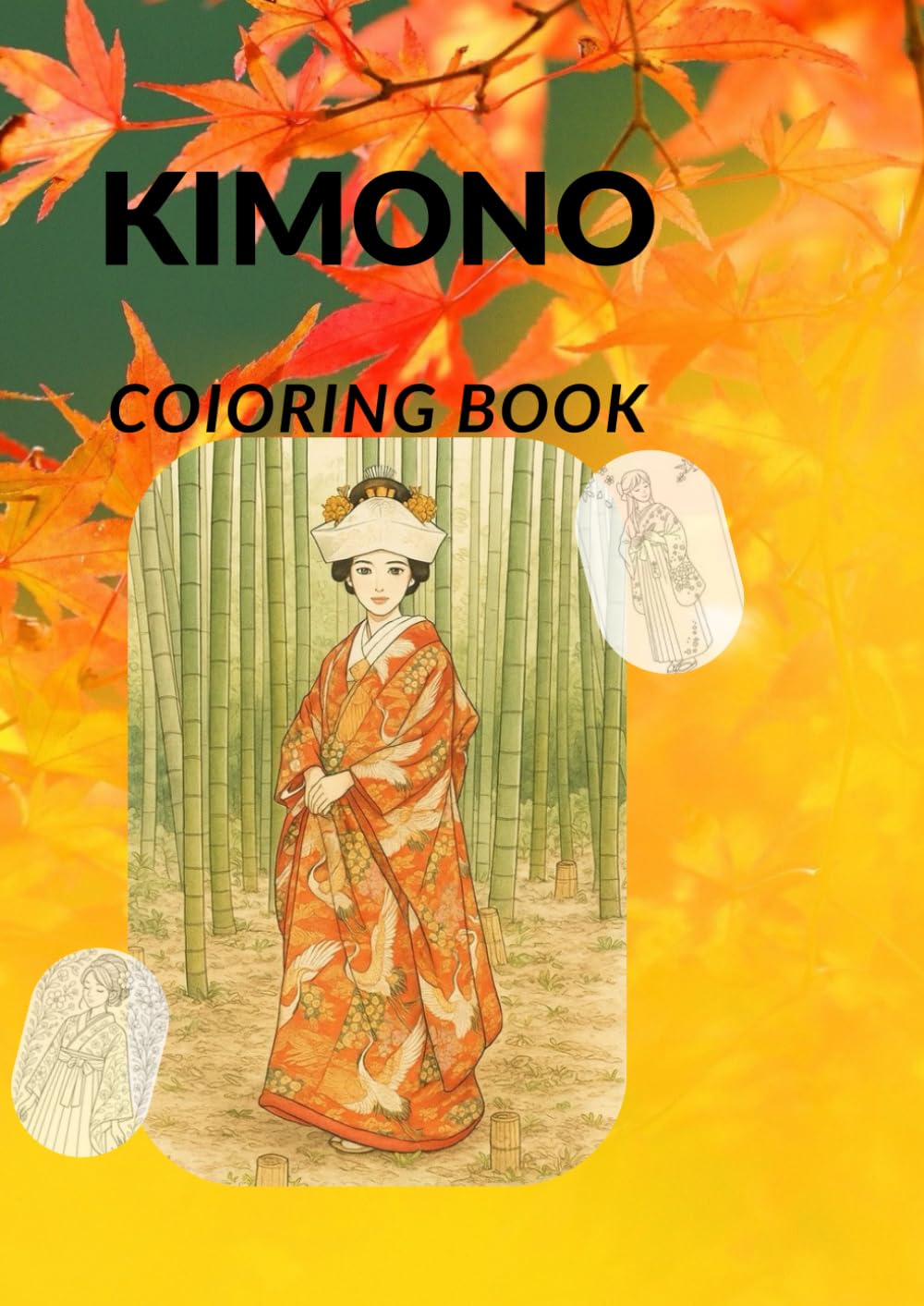 Japanese kimono coloring book