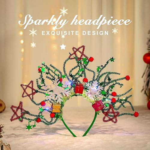 Miniatura 4 de Nicute Diademas de Navidad con aro brillante para el cabello, accesorio para la cabeza para mujeres y niñas