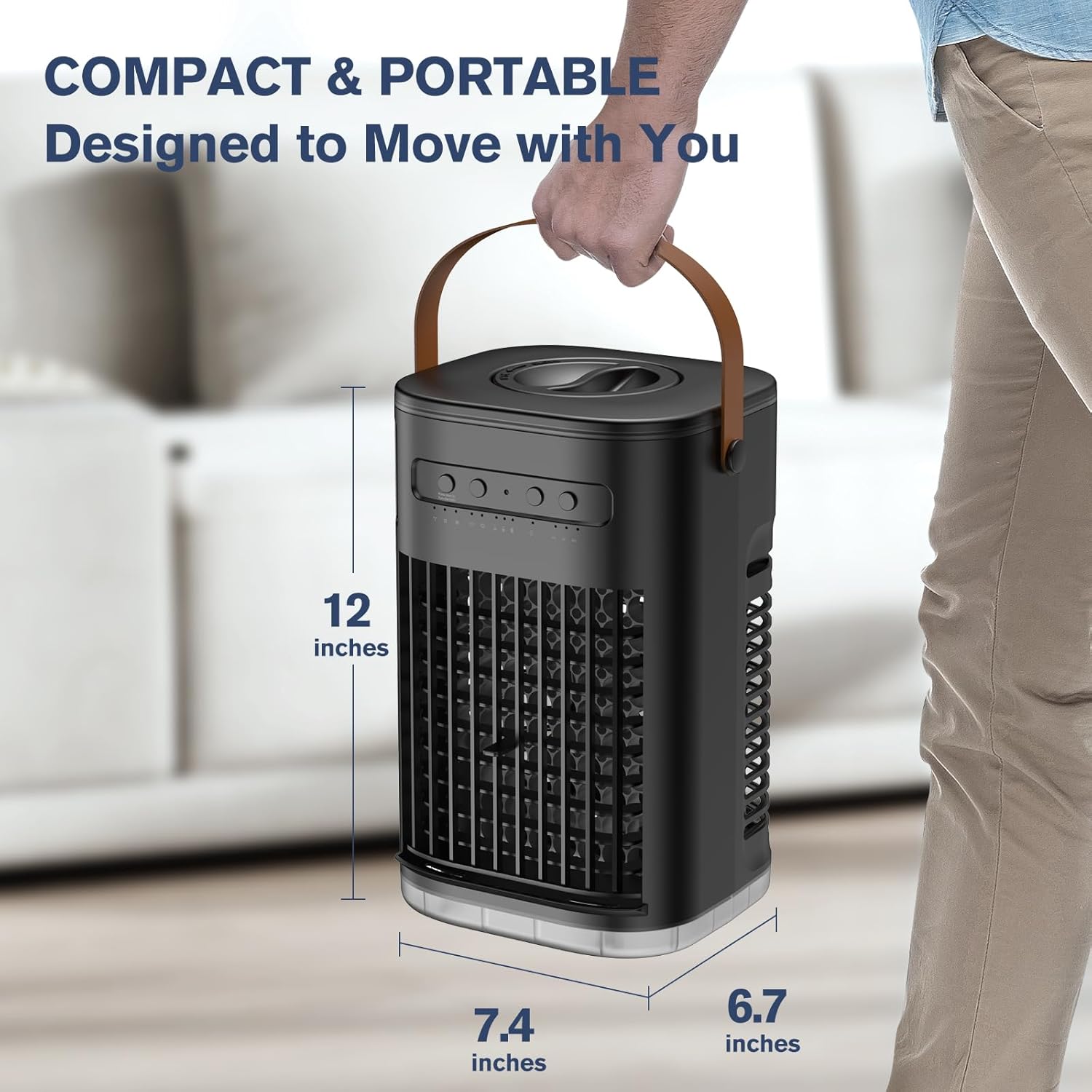 Upgraded 5 In 1 Small Portable Air Conditioner With 2 Ice Pa...