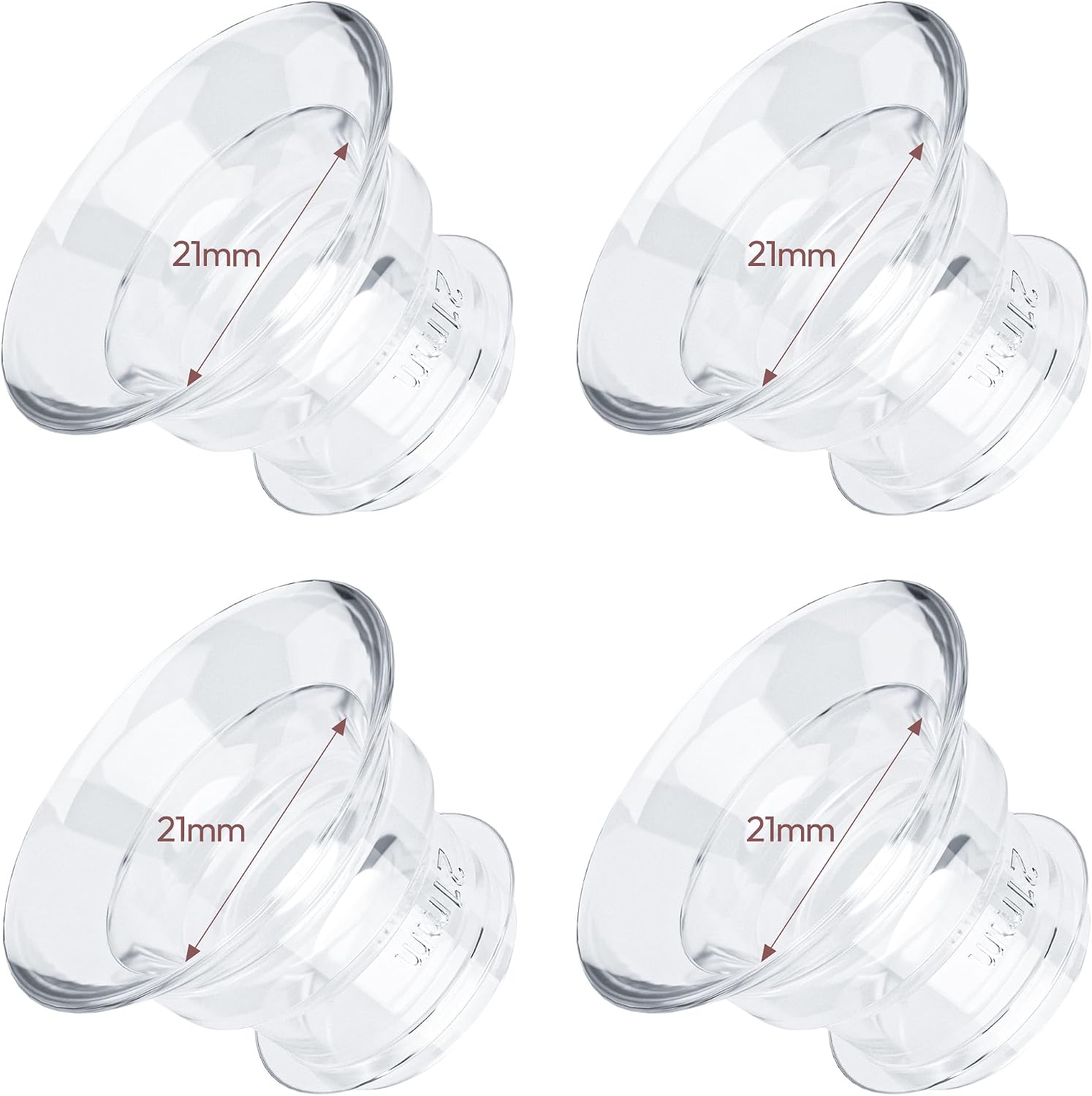 Flange Inserts 4PCS 24mm for 28mm Flanges of Most Pumps, BPA Free Silicone Flange Inserts, Breastfeeding Pump Accessories
