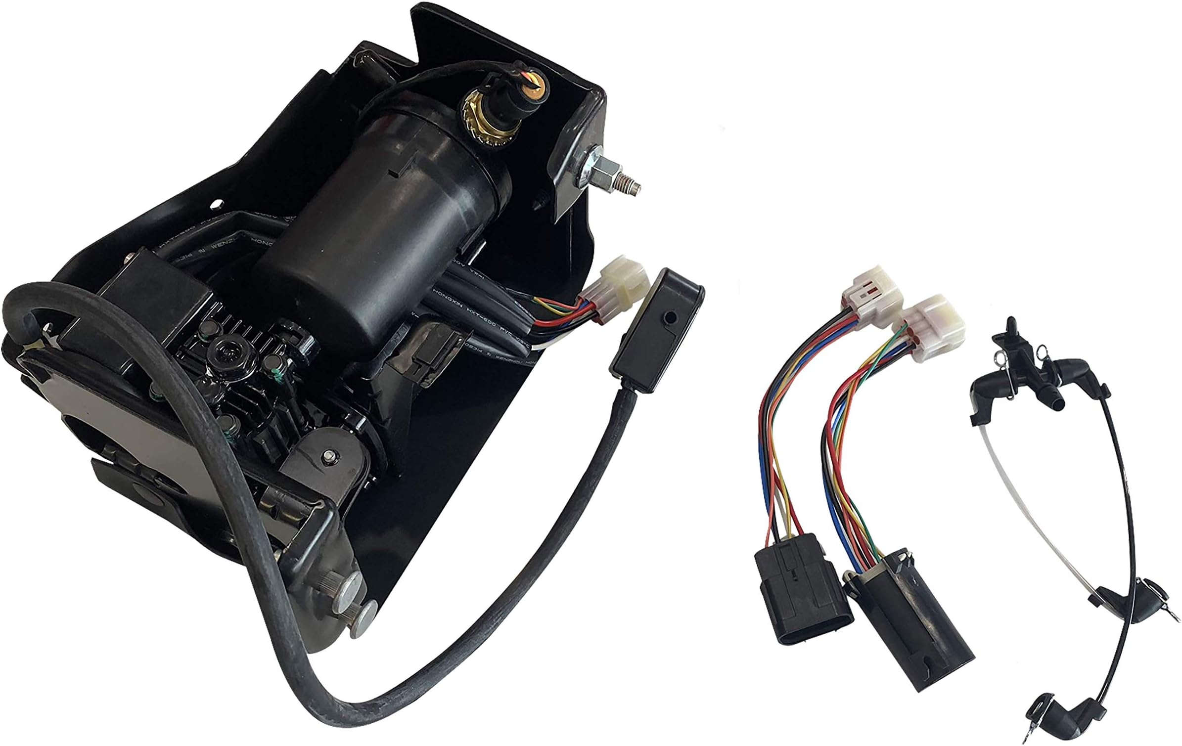 Air Suspension Compressor With Bracket - Air Bag System - Replaces 15254590, 19299545, 15296756 - Compatible with Cadillac, Chevy and GMC SUVs - Escalade, Avalanche, Suburban, Tahoe, Yukon, XL1500