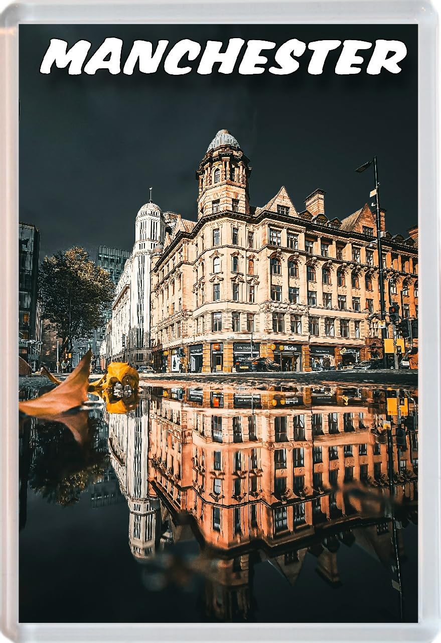 Baked Bean Store Multicolor Manchester - 96 X 67Mm Jumbo Fridge Magnet/Magnets Bbfhm927