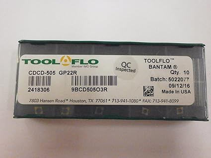 10pc) ToolFlo Bantam CDCD 50.5 GP22 Coated Carbide Indexable Boring Inserts Tool Flo Made in USA