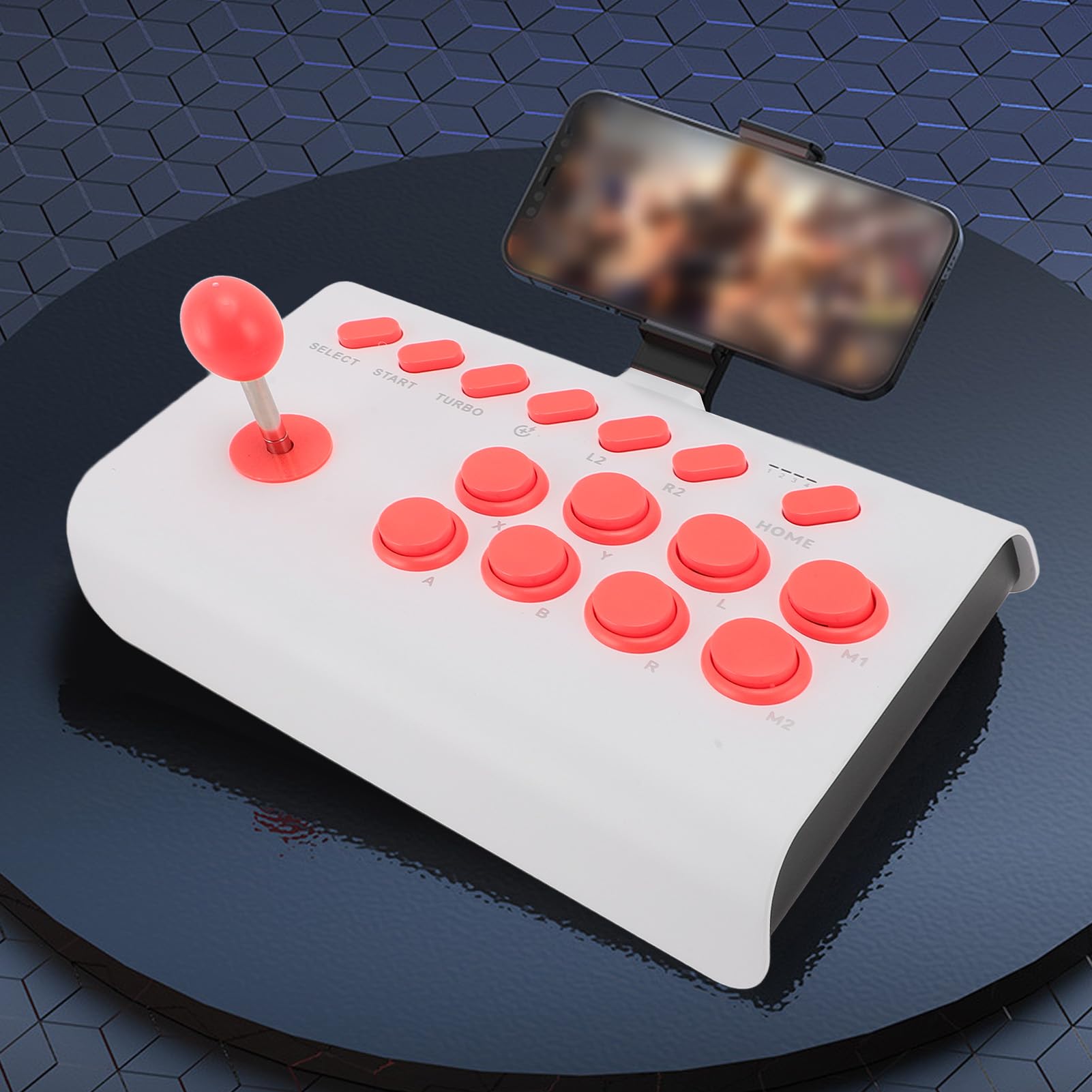 Fight Stick, Controlador Inalámbrico de Juegos de Lucha Bluetooth con Programación Turbo Macro, Joystick de Lucha Ergonómico para iOS, para Android, para para para