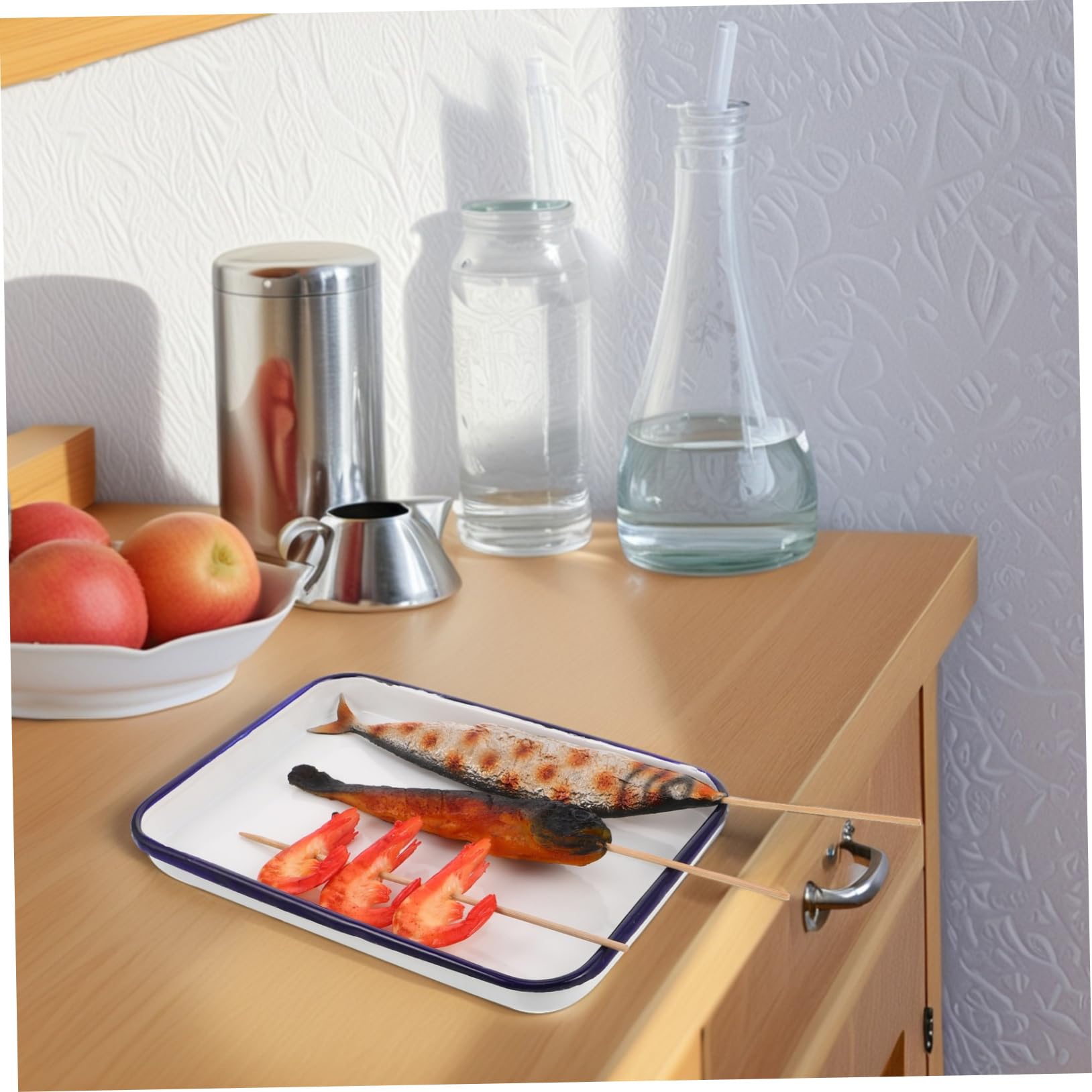 Rechteckiges Emaille Backblech aus Kohlenstoffstahl mit Glatter Oberfläche Vielseitig Einsetzbar zum Backen von Lasagne und Anderen Gerichten in Küche