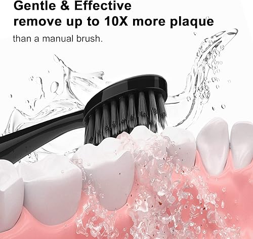 Miniatura 4 de Cabezales de repuesto para cepillo de dientes eléctrico Burst para adultos con tapas de cubierta antipolvo, cerdas de carbón suave para limpieza