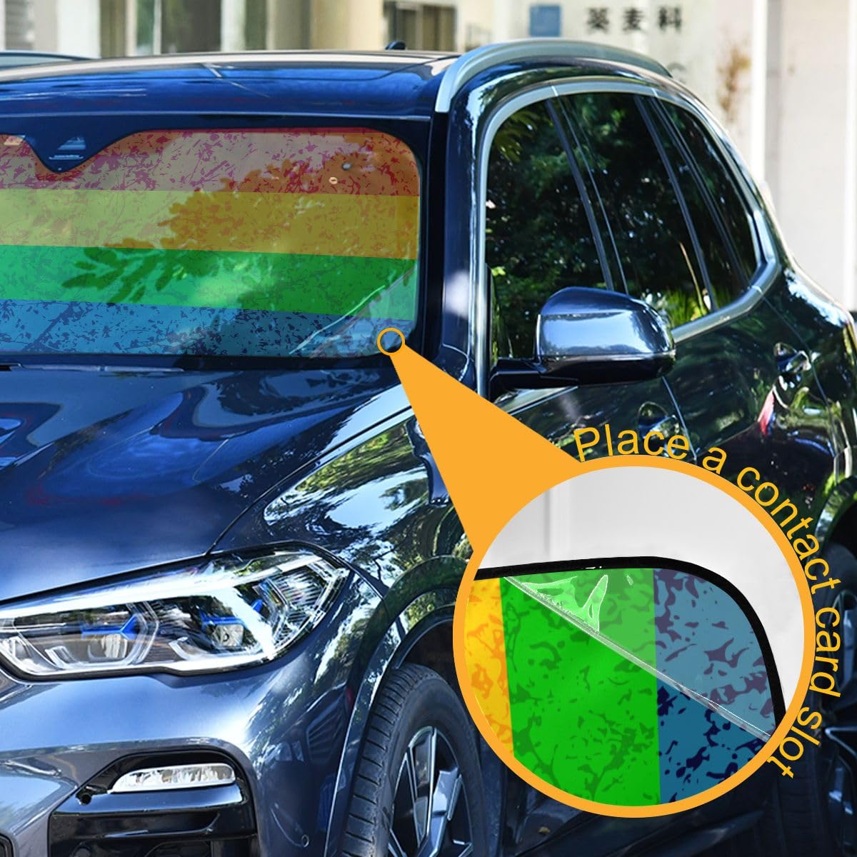 Parasole Auto Pieghevole Con Cuori Arcobaleno - Protezione UV E Calore - Universale 3 Taglie
