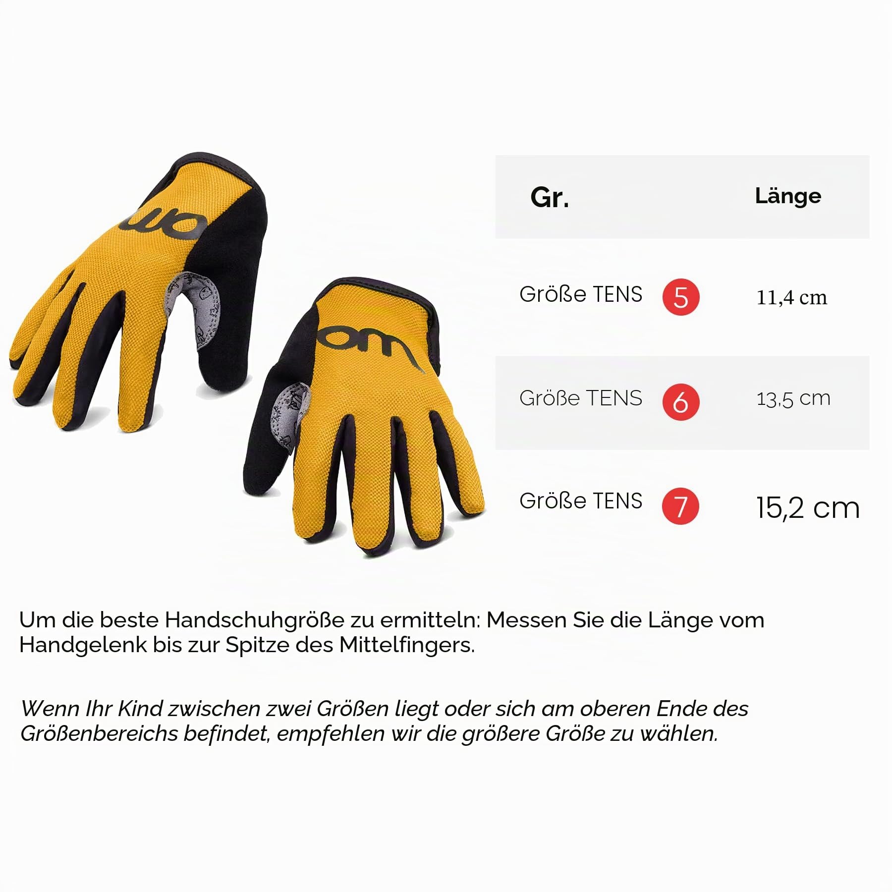 WOOM BIKES USA Kinder Handschuhe (Alter 2–5), Größe 5, Unisex, gelb Fashion