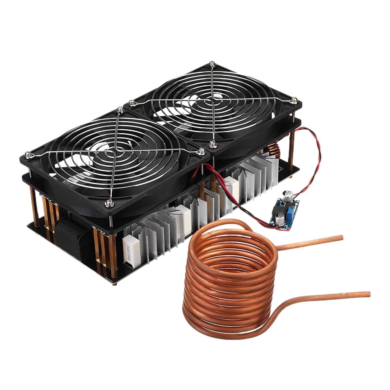 Induction Heater 2500W Max 50A ZVS High Frequency Heating Printed Circuit Board Coil Crucible Pump Large Power Cooling Fan