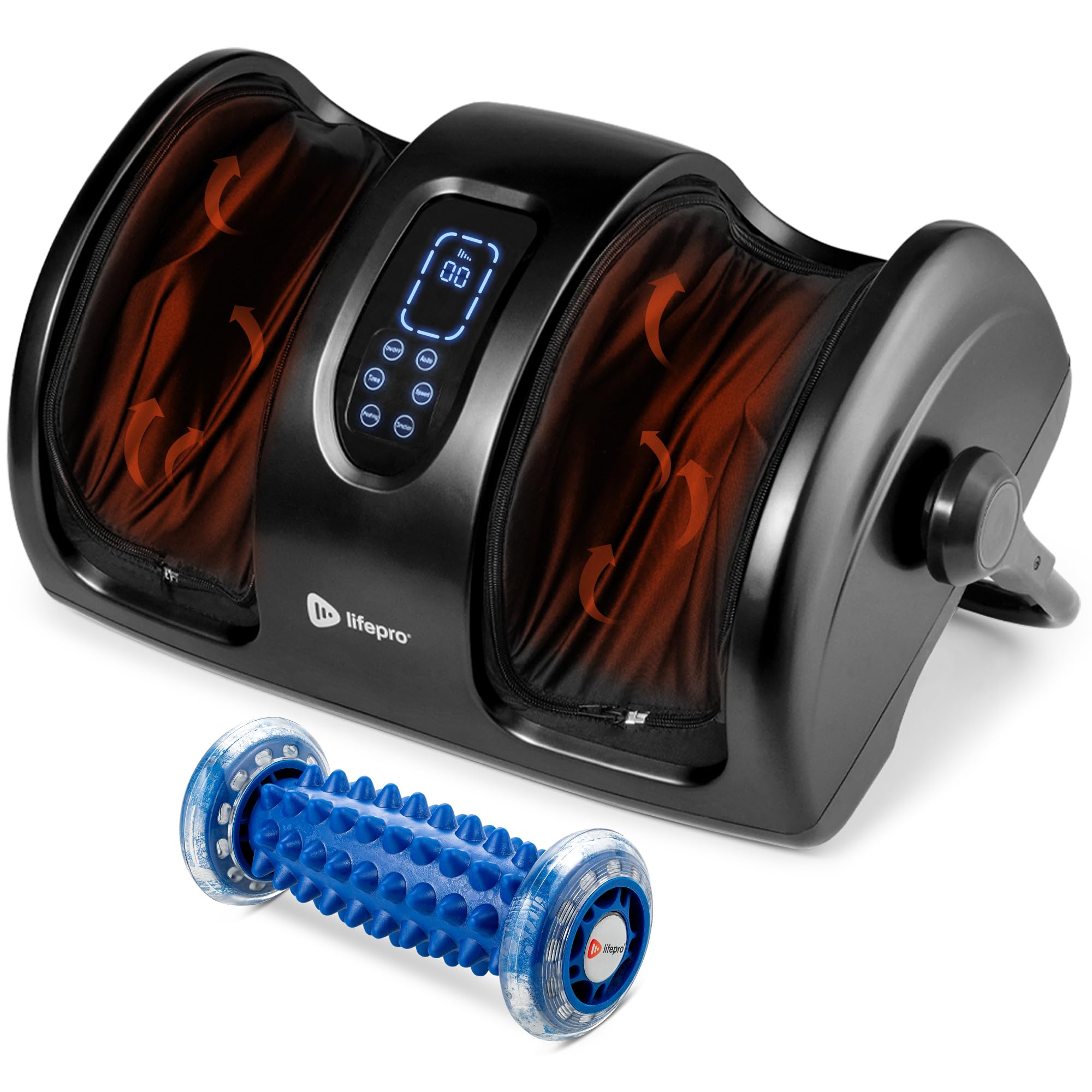 LifePro Shiatsu Massaggiatore per piedi con calore | Massaggio impastante profondo | Massaggiatore elettrico per piedi per gambe, polpacci, piedi, caviglie con rullo gratuito