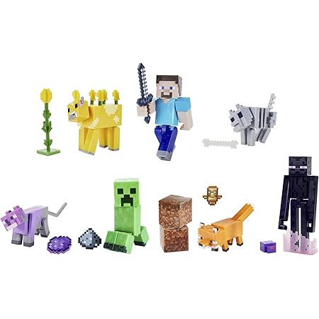 Amazon Co Jp マインクラフト Minecraft ベーシックフィギュア Aアソート フィギュア8体入り Box販売 6歳 986a Gtp08 ホビー 通販