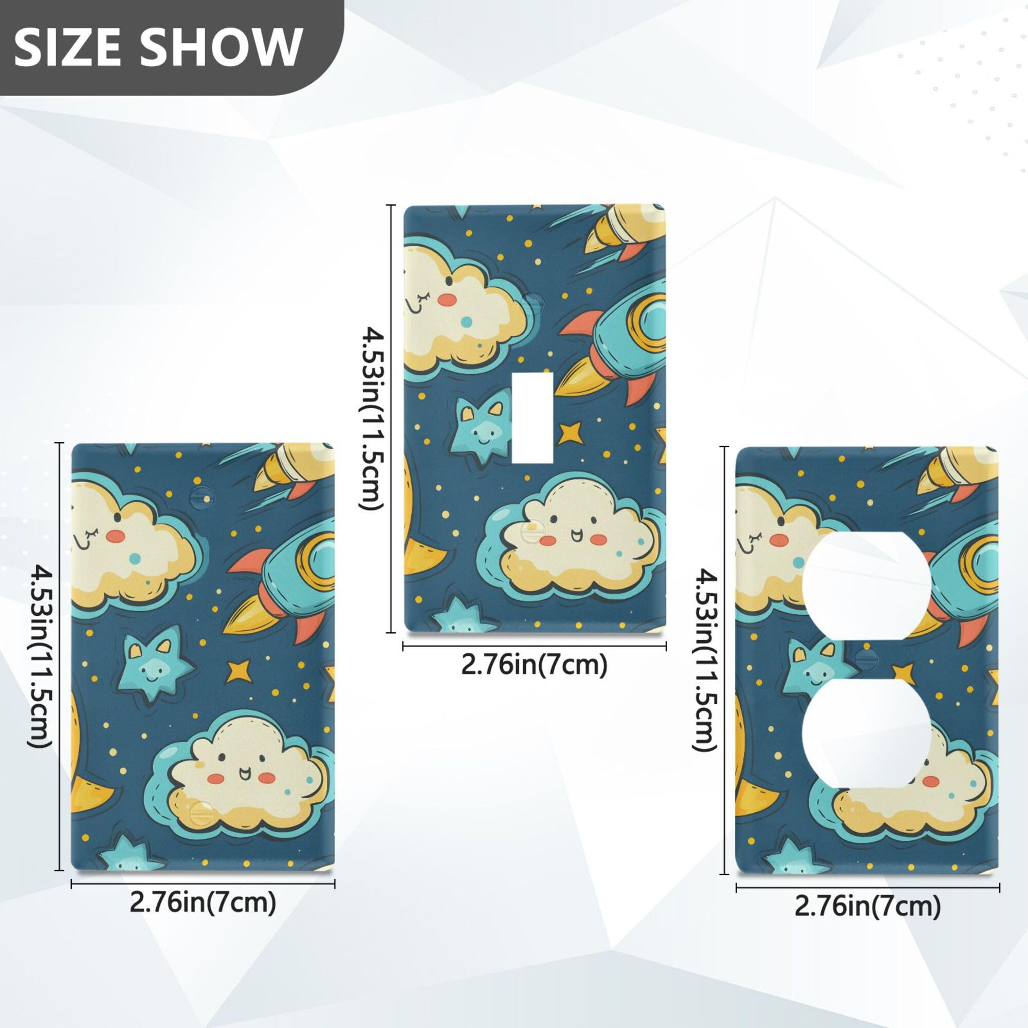 xigua Unused Outlet Wallplate Cartoon Characters Switch Wall Plate Cover,Decorative Outlet Cover Switch Cover for Home Office Bedroom 4.53