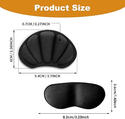 Miniatura 3 de Almohadillas de talón para zapatos sueltos, adhesivo de malla, 4 pares de almohadillas de talón reutilizables, protectores de talón para mujeres y