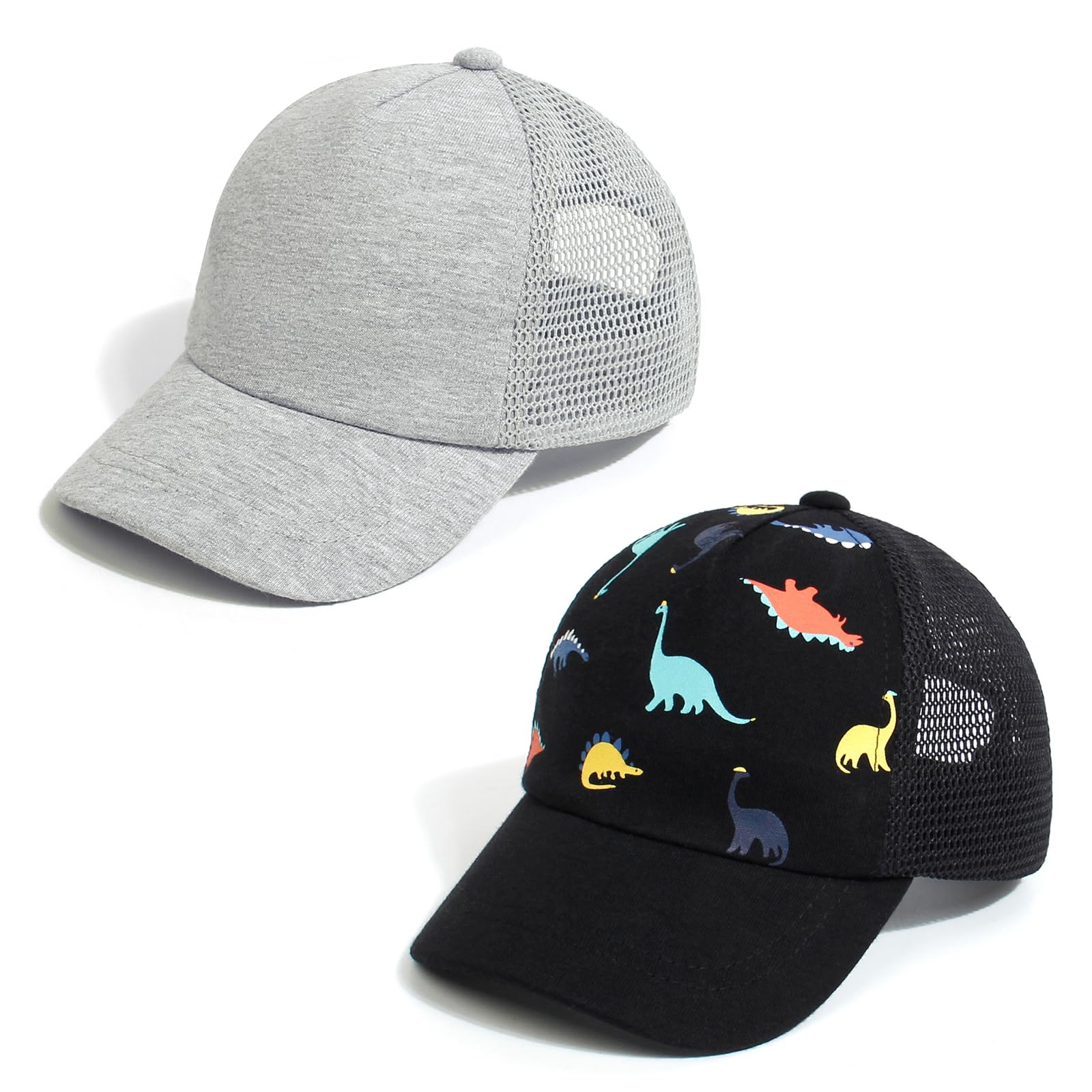 Duoyeree Toddler Baseball Hat, Dinosaur Mesh Adjustable for 0-8T Kids