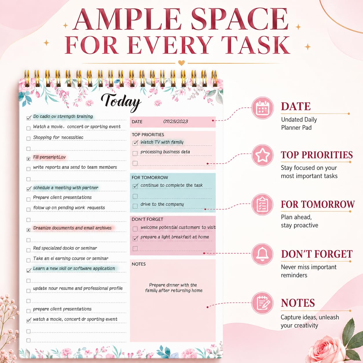 KMQOY To Do List Notepad - Stay Organized! -2