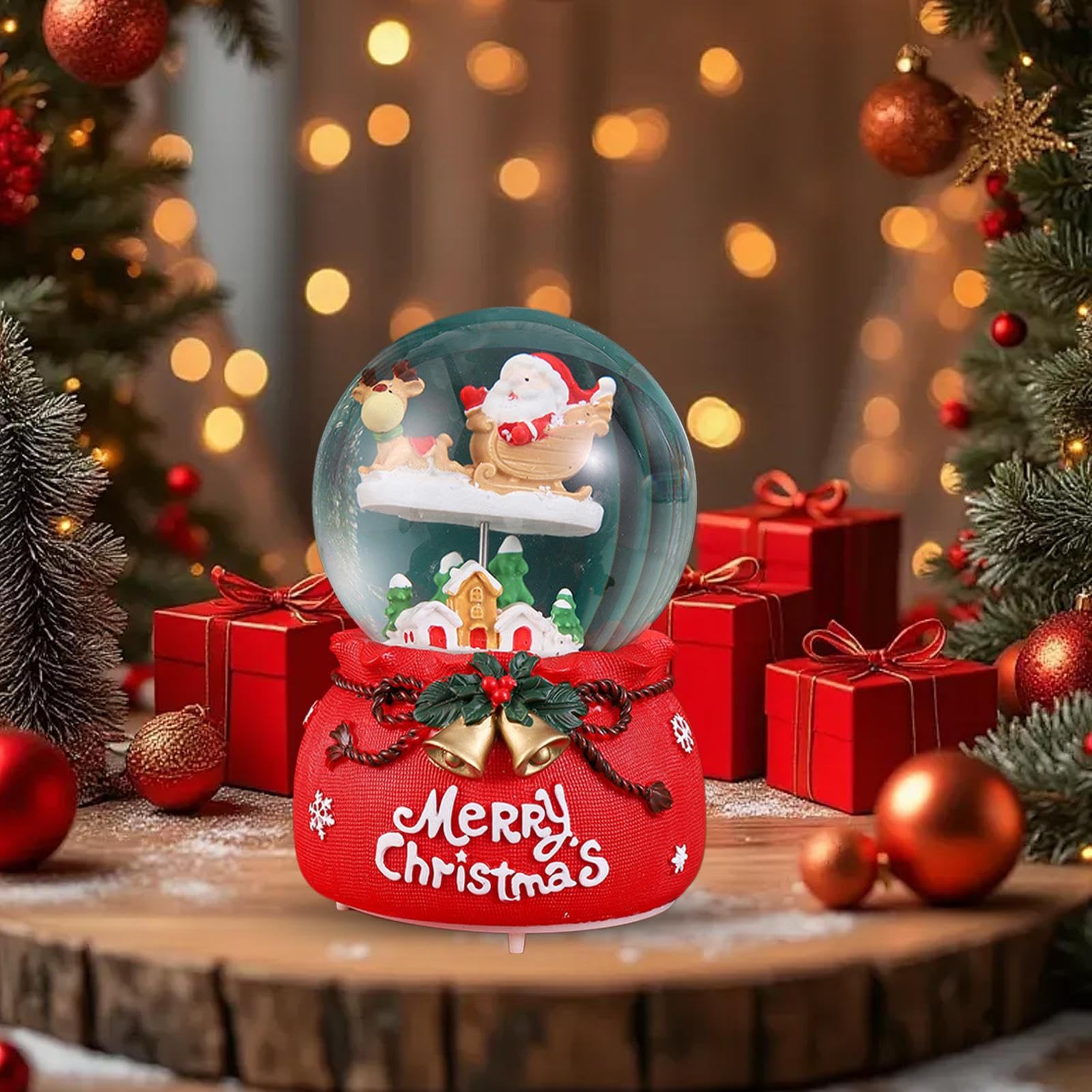Globi di Neve Luminosi Musicali Decorazioni per Festività da Scrivania | Scatola Musicale Con Di E Luce LED Per Ornamenti Festivi Da Scrivania Soggiorno Camera Tavolo