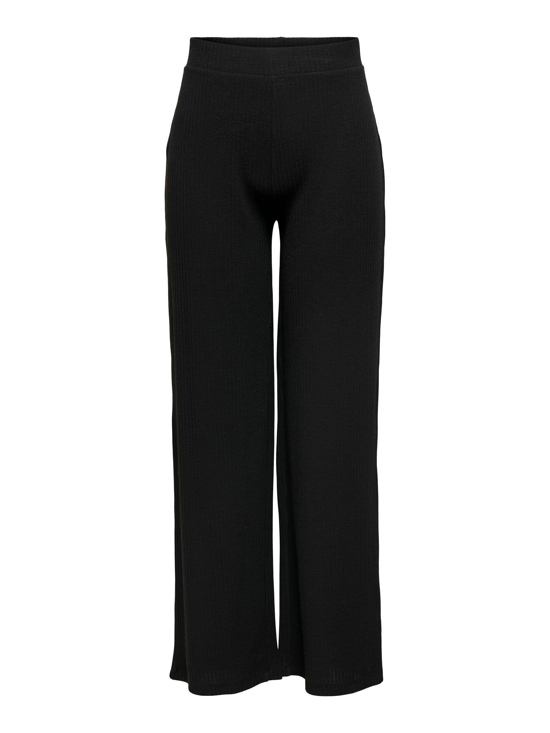 Only Black High Waisted Wide Leg Trousers