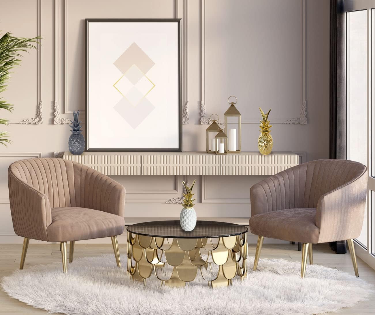 First of a Kind Grey Ceramic Pineapple Decorative Centerpiece Display Decor for Living Room, Bedroom, Office, Kitchen. Pineapple Stoneware Bookshelf Decorative Object.