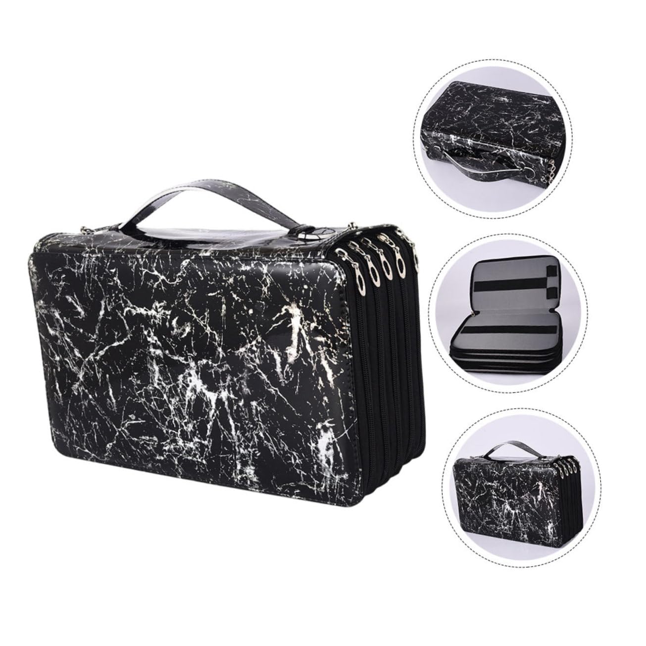 EXCEART Bolsa de Papelería Portátil Multicapa de Tela Oxford para Lápices y Bolígrafos Gran Capacidad Adecuado para Uso Escolar