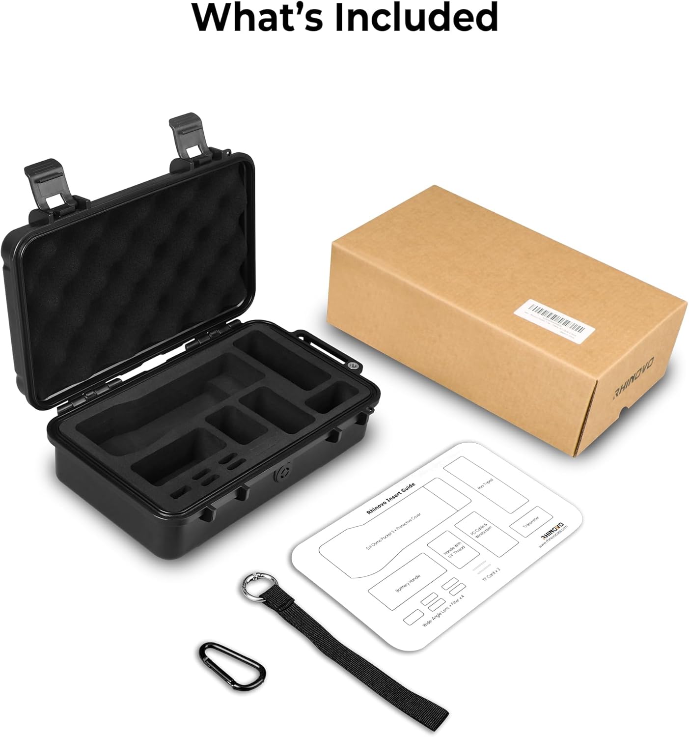 Waterproof Hard Case for DJI Osmo Pocket 3 Creator Combo – IP67 Shockproof ABS Shell, Precision EVA Foam, Travel Carrying Case with Wrist Strap & Carabiner