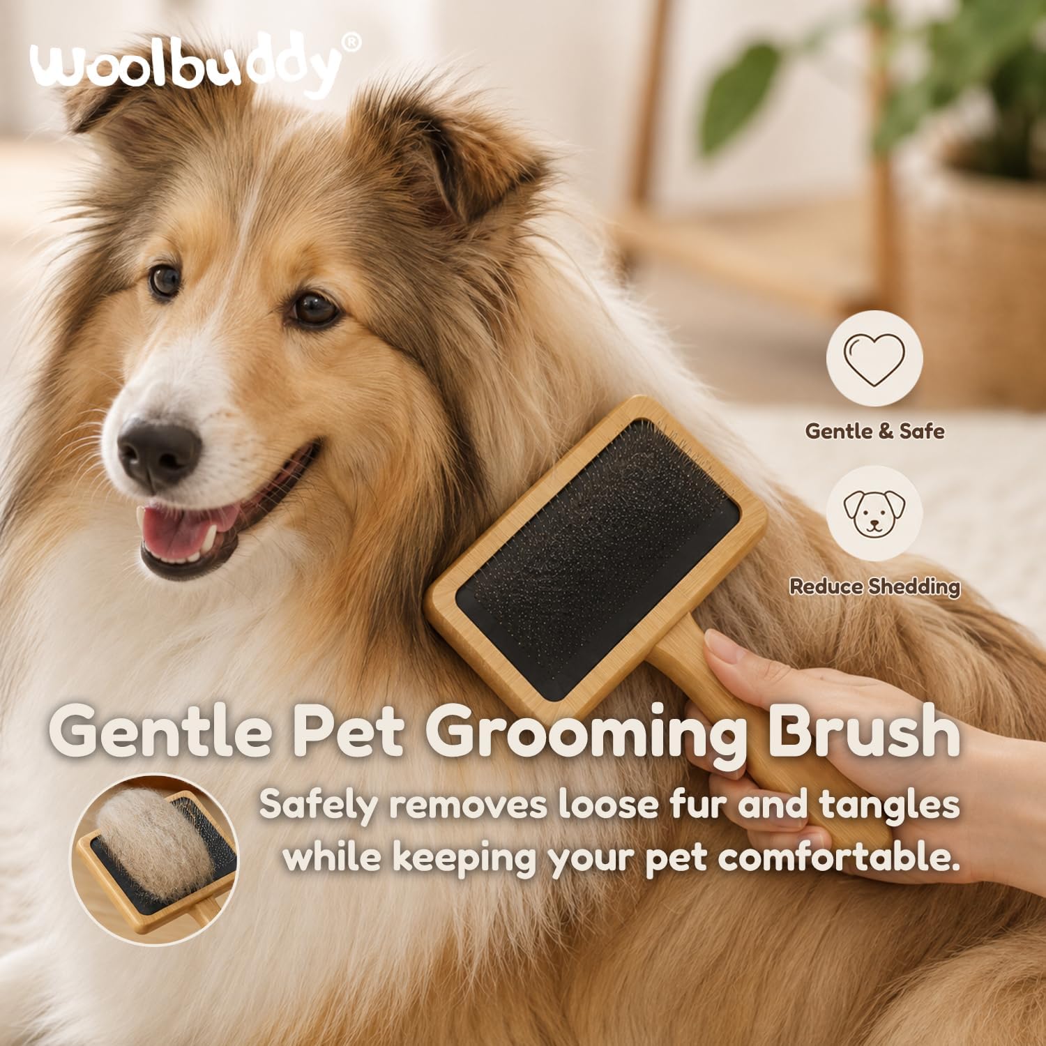 Woolbuddy Large Wool Carder Brush for Felting & Pets, 2PCS 4.75 x 3.25 Inch image 5