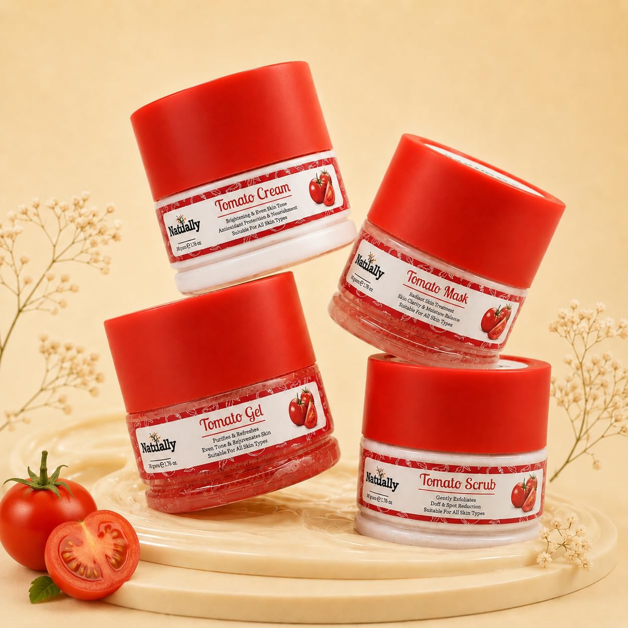 Tomato Skincare Kit | Scrub | Gel | Cream | Pack 800gms (200gms each)-image-21