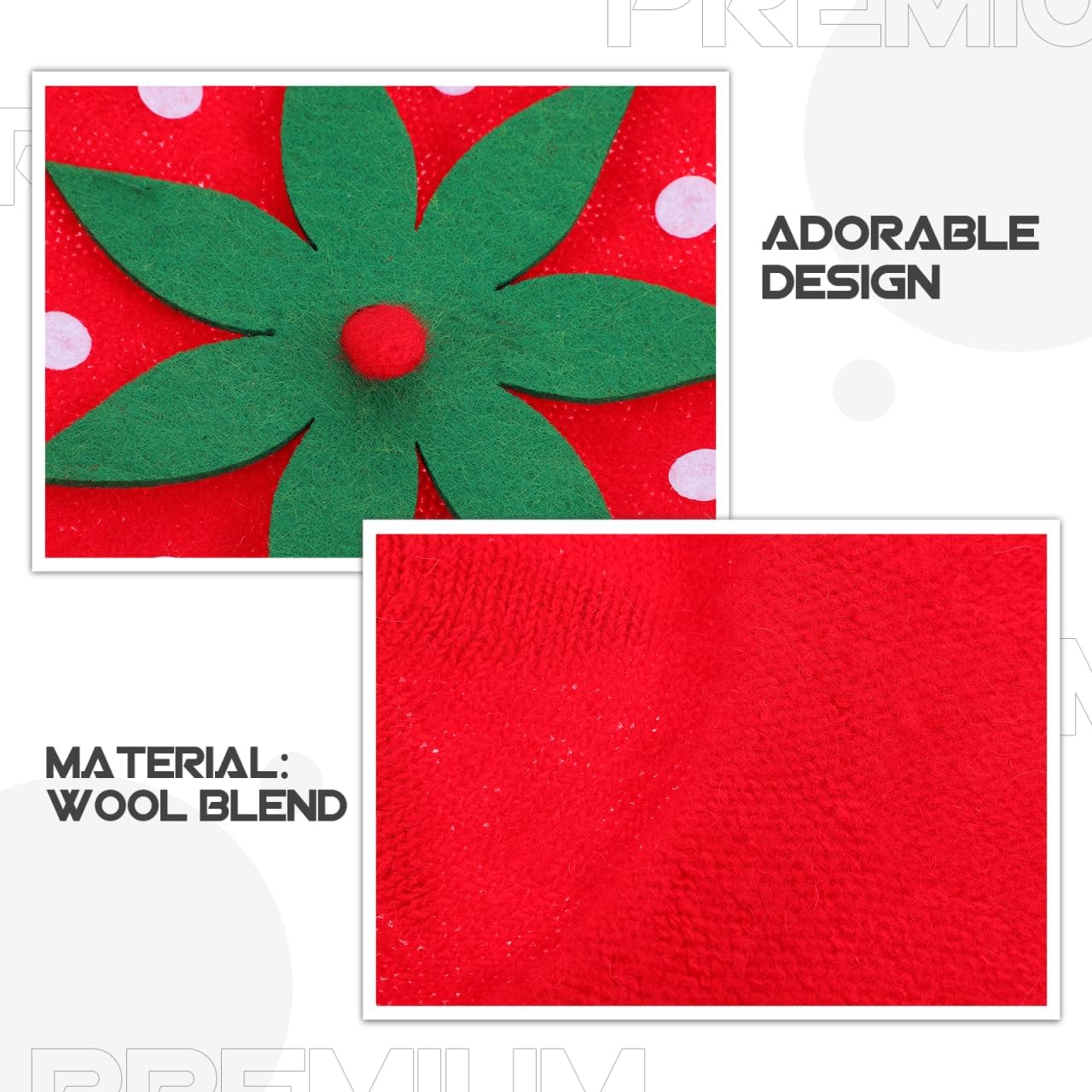 Strawberry Beret Hat for Women French Style Decorative Strawberry Cap Cute Cosplay Party Accessory Lightweight 10.82X10.82 Inch - Image 3