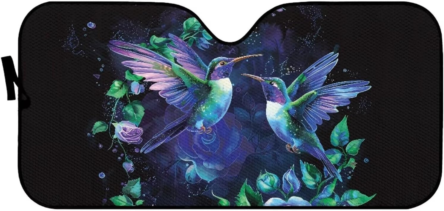 Hummingbird Print Auto Heat Shield Sunshade for Car Front Window Accordion Car Sun Shade Women Interior Accessories