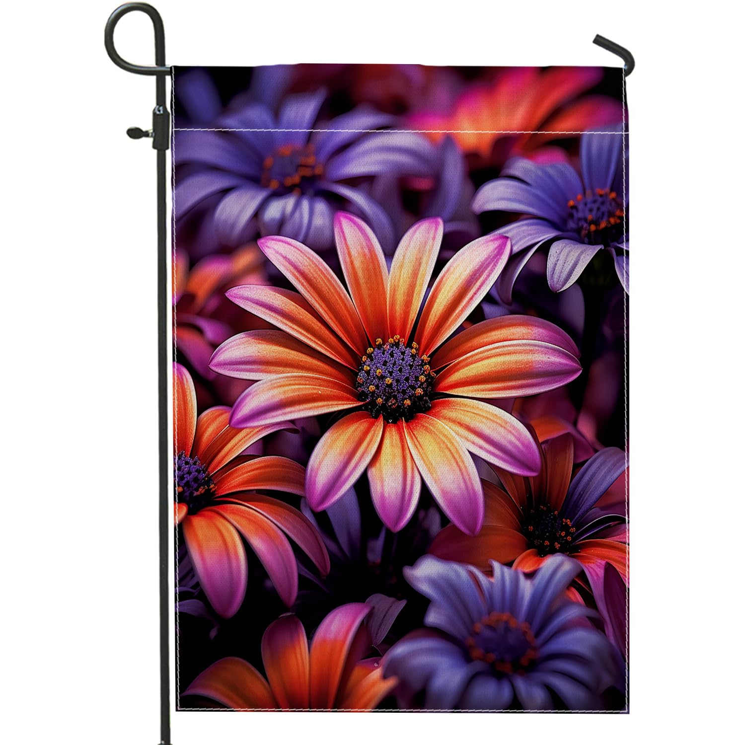 flower garden flag ice cream floral leaf fantasy dreamy funny girly cottage core green linen mini Heavy thick home party indoor outside patio fence lawn Outdoor garden flag 12x18inch