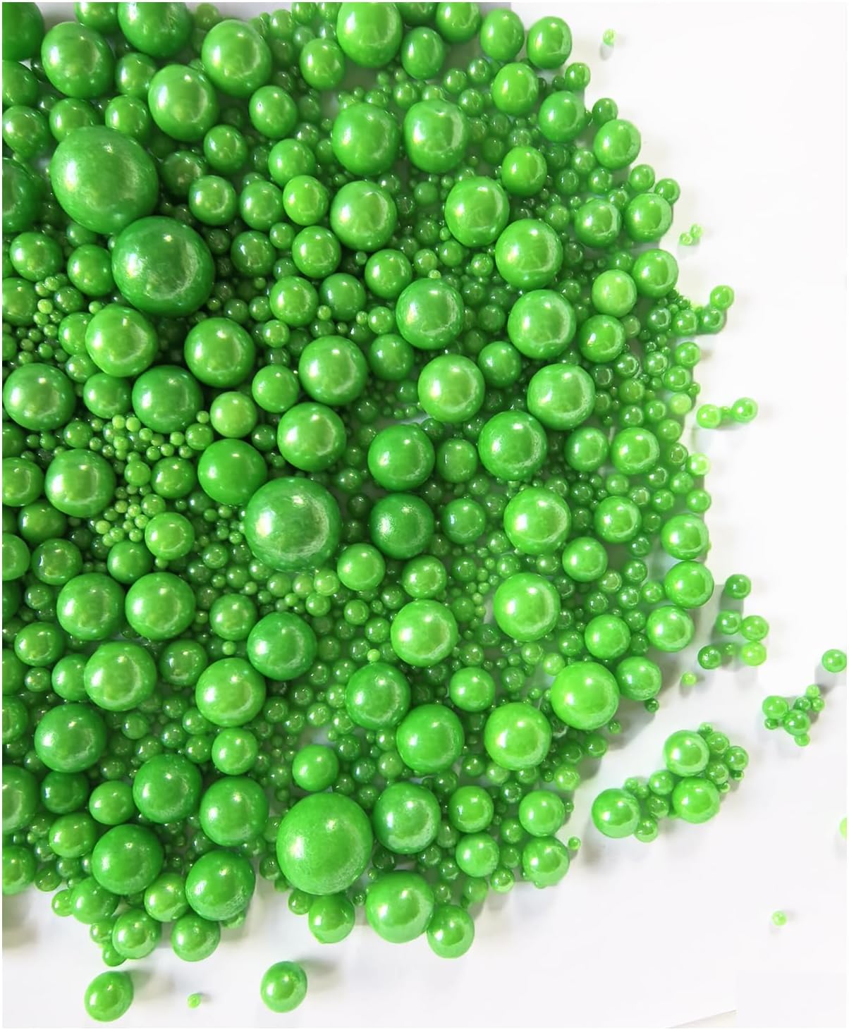 Edible Christmas Green Pearl Sugar Sprinkles Candy Baking Edible Cake Decorations Cupcake Toppers Cookie Decorating Celebrations Wedding Shower Party Chirstmas Supplies 120g/ 4.2oz