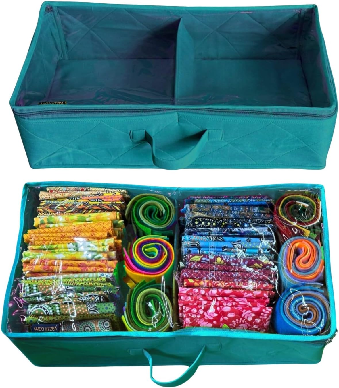 Yazzii Fat Quarter Portable Tote Bag - Quilting Organizer Aqua