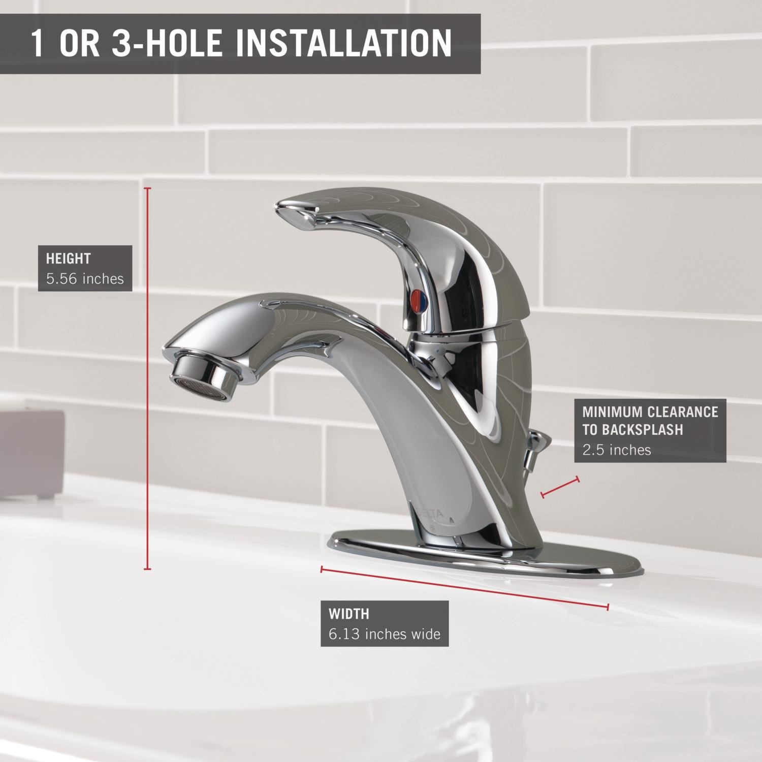 Delta Faucet Klasik Orta Set Banyo Bataryası Krom, Banyo Lavabo Bataryası, Tahliye Montajı, Krom 583LF-WF