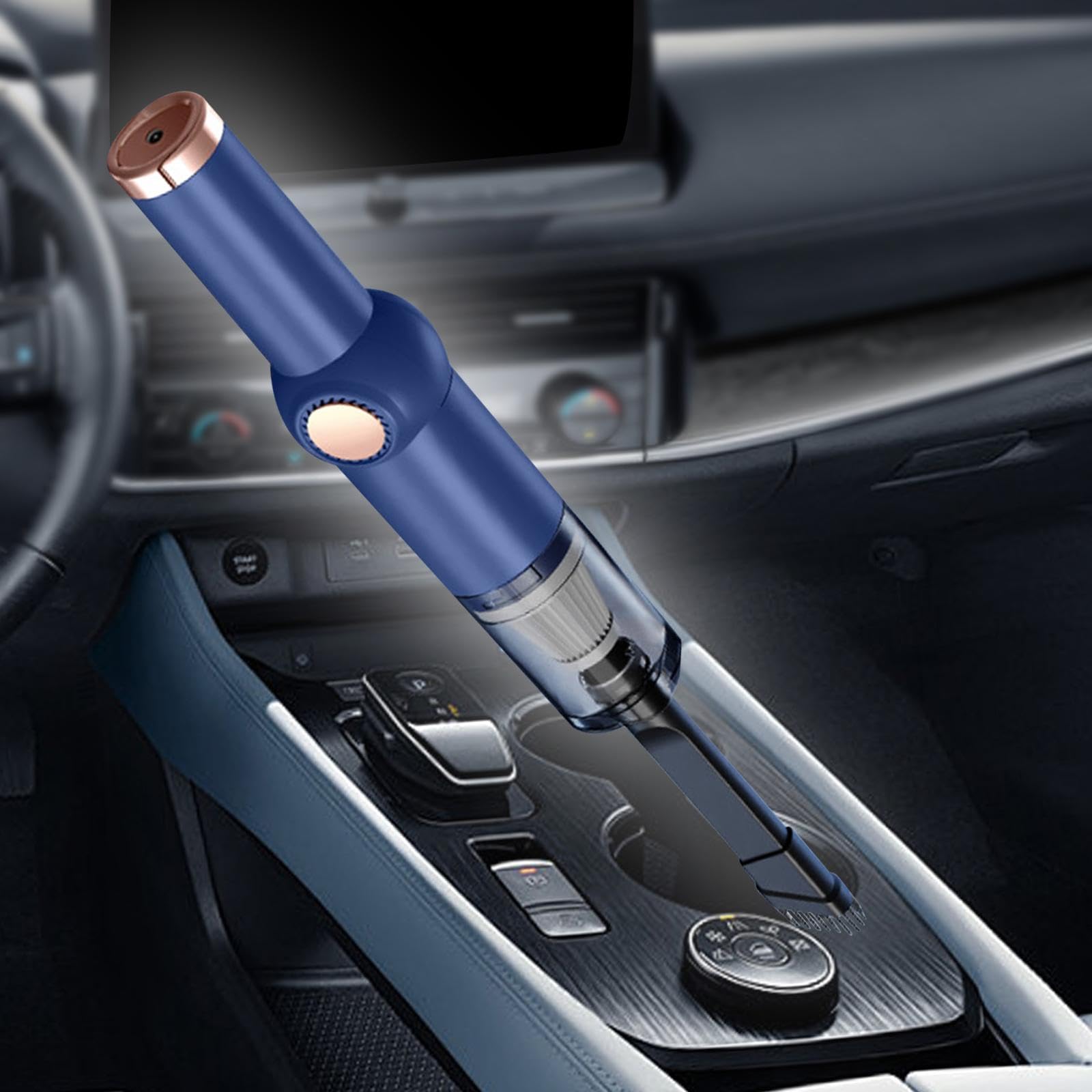 Mini Aspiradora de Mano para Coche, 5000 PA, Fácil de Sujetar, Removedor de Polvo, Carga USB, Potente Succión, Limpiador Inalámbrico para Ordenador Y, Azul, Individual