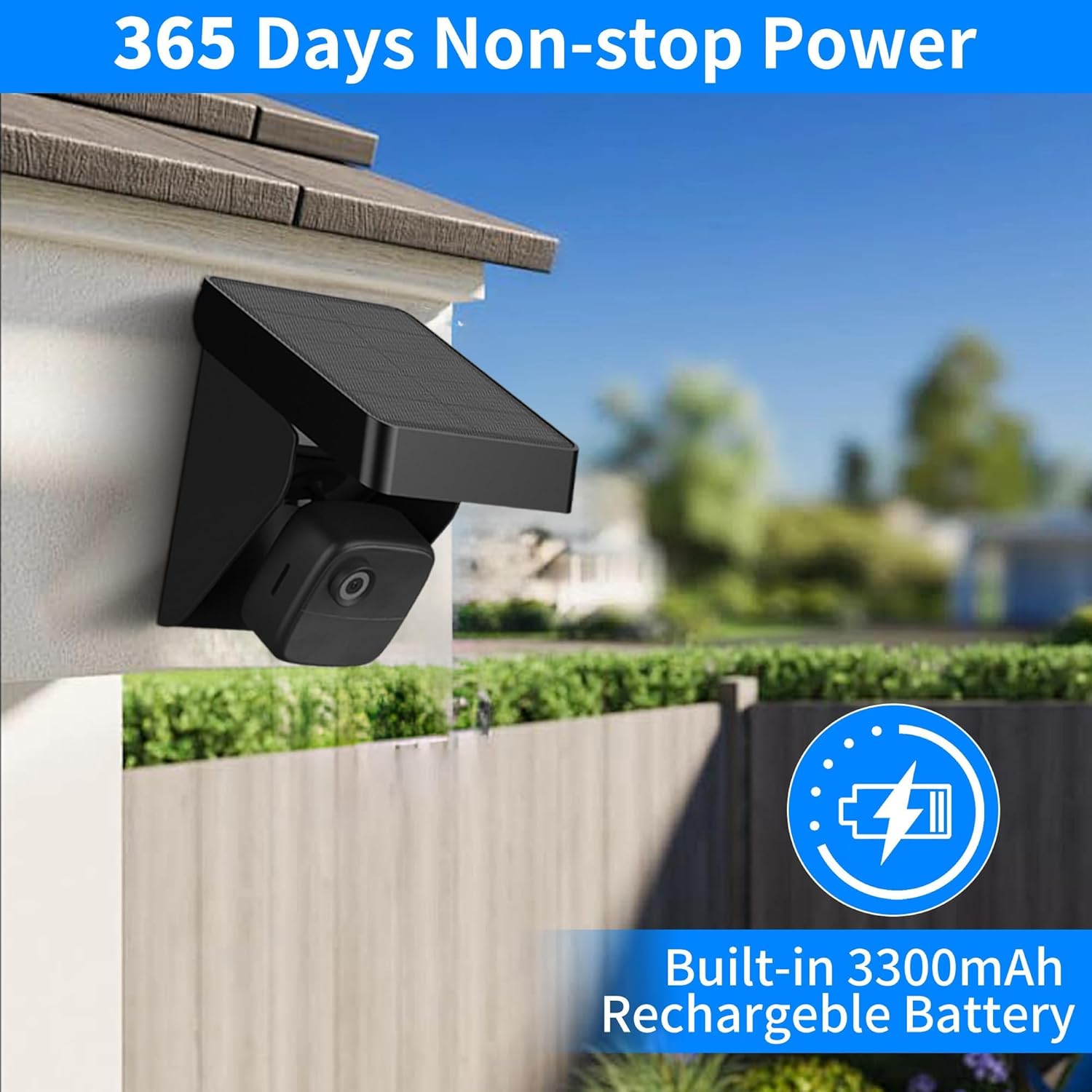 Solar Panel for Blink Outdoor 4 (4th Gen)/XT3/XT2/XT Cameras - IP67 Weatherproof with 3300mAh Extended Battery, Adjustable Angle Mount for Optimal Sun,Wireless Security Power (Black2, 2 Pack)