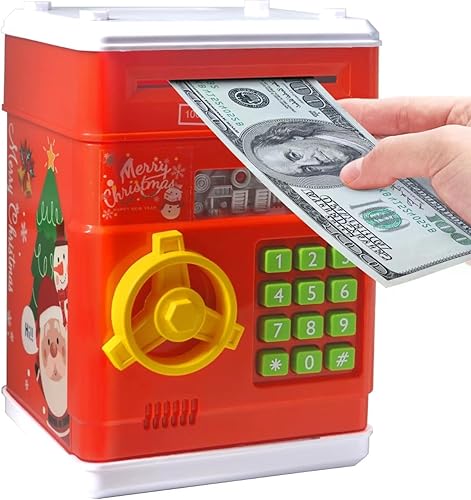 Alcancía para niñas y niños, regalo de juguete de Navidad y cumpleaños para niños de 3, 4, 5, 6, 7, 8, 9, 10, 11, 12 años, cajero automático