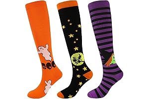 3 Pairs Compression Socks for Women: Crazy Holiday Socks for Running, Work,...