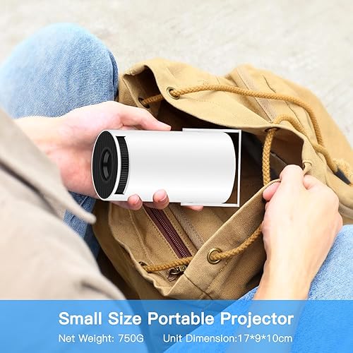 Miniatura 6 de Mini proyector con WiFi y Bluetooth, 4K 1080P compatible con proyector portátil, 170 ANSI, rotación de 180, corrección trapezoidal automática,