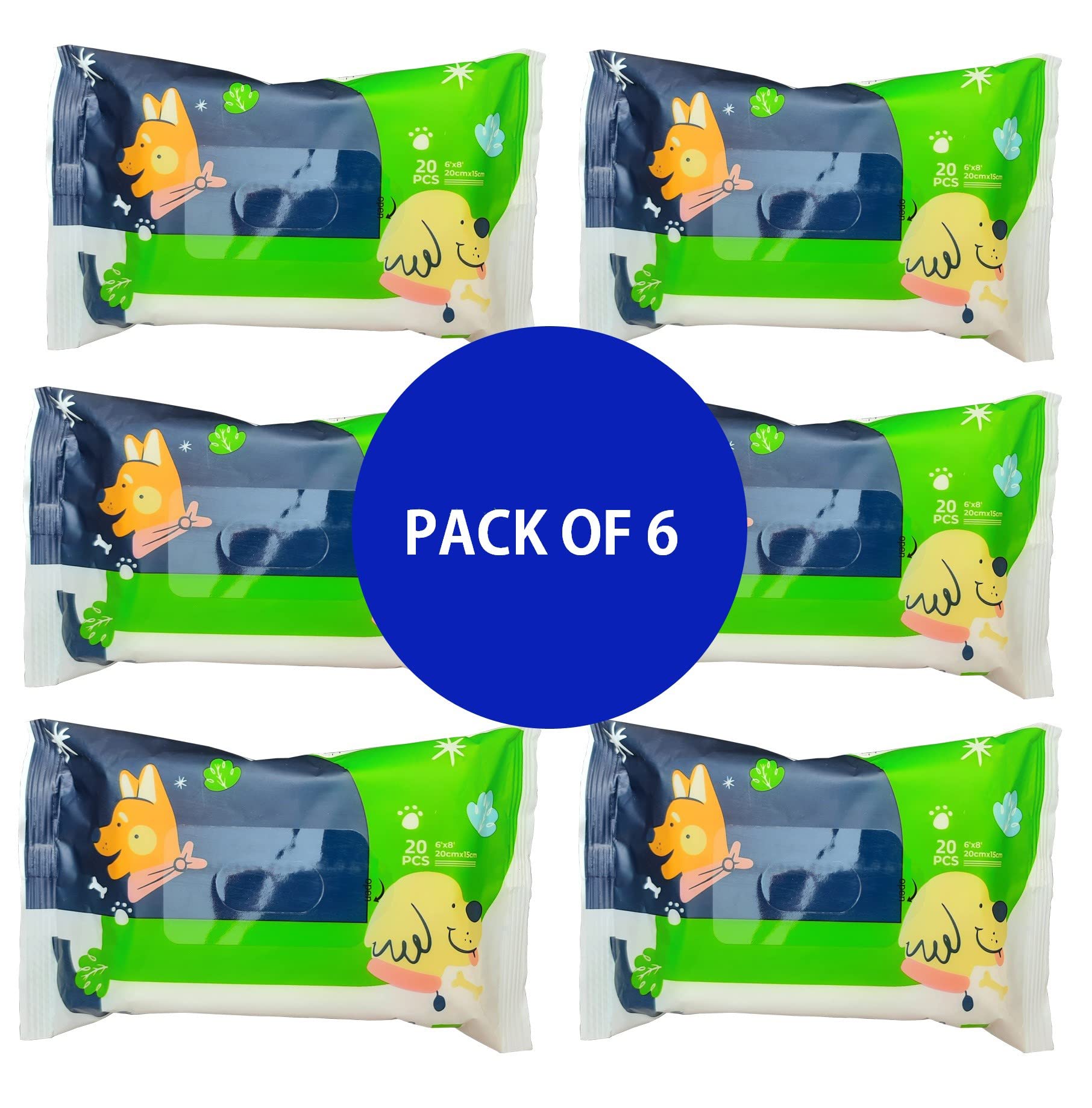 W9 Pet Products Super Saver Travel Friendly Soft Pet Wet Wipes Tissue for Dogs, Puppies & Pets with Fresh - Apple Scent 6"x 8" - Pack of 20 Wipes. (Pack of 6) (B0BP8BDHLS) Amazon Price History, Amazon Price Tracker