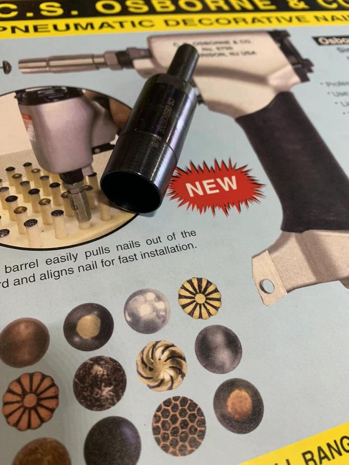 C.S. Osborne & Co. No. 6750 - Pneumatic Decorative Nailer (Additional Barrel Available) (5/8" Barrel Only)